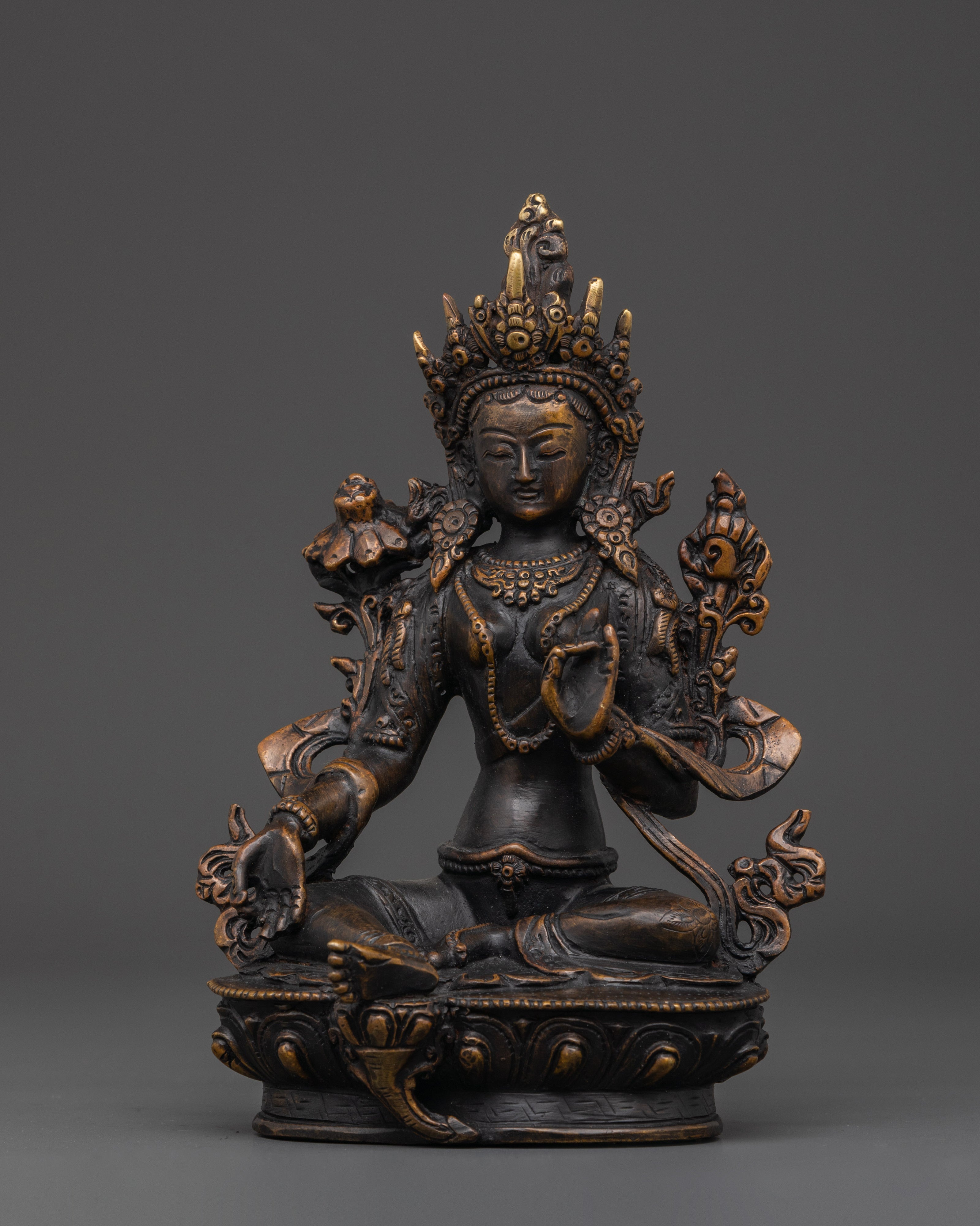 Antique finishing green tara