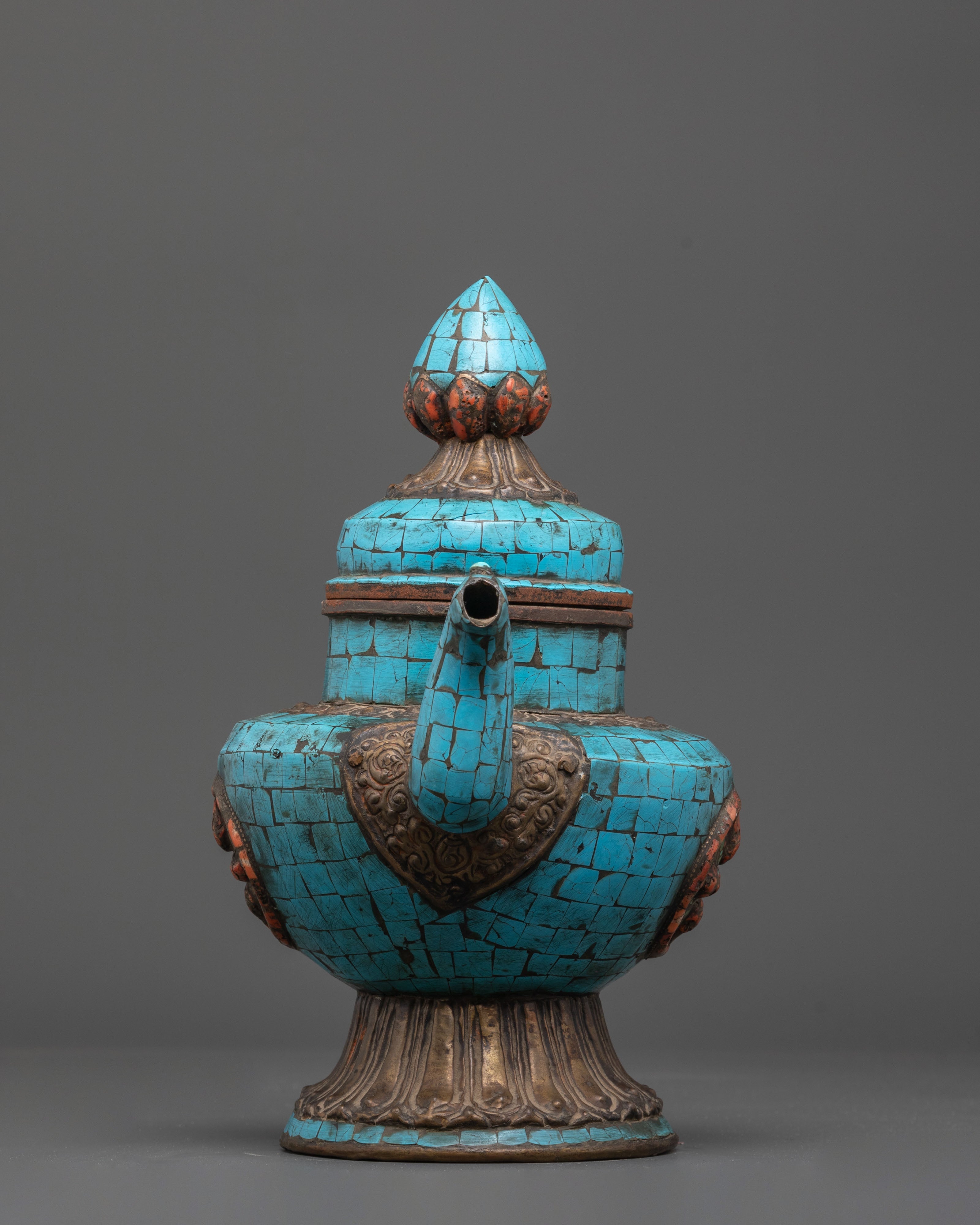 Tibetan Brass Tea Pot | Handcrafted Ritual Tea Pot