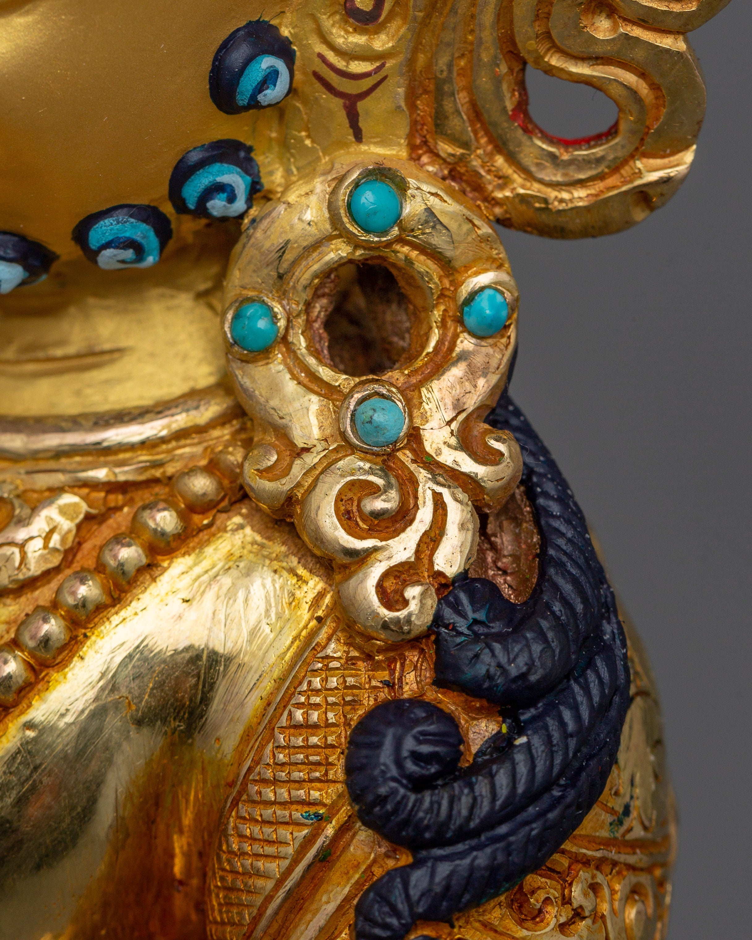 8 Inch Dzambhala Statue for Dharma | 24k Gold Gilded Figurine