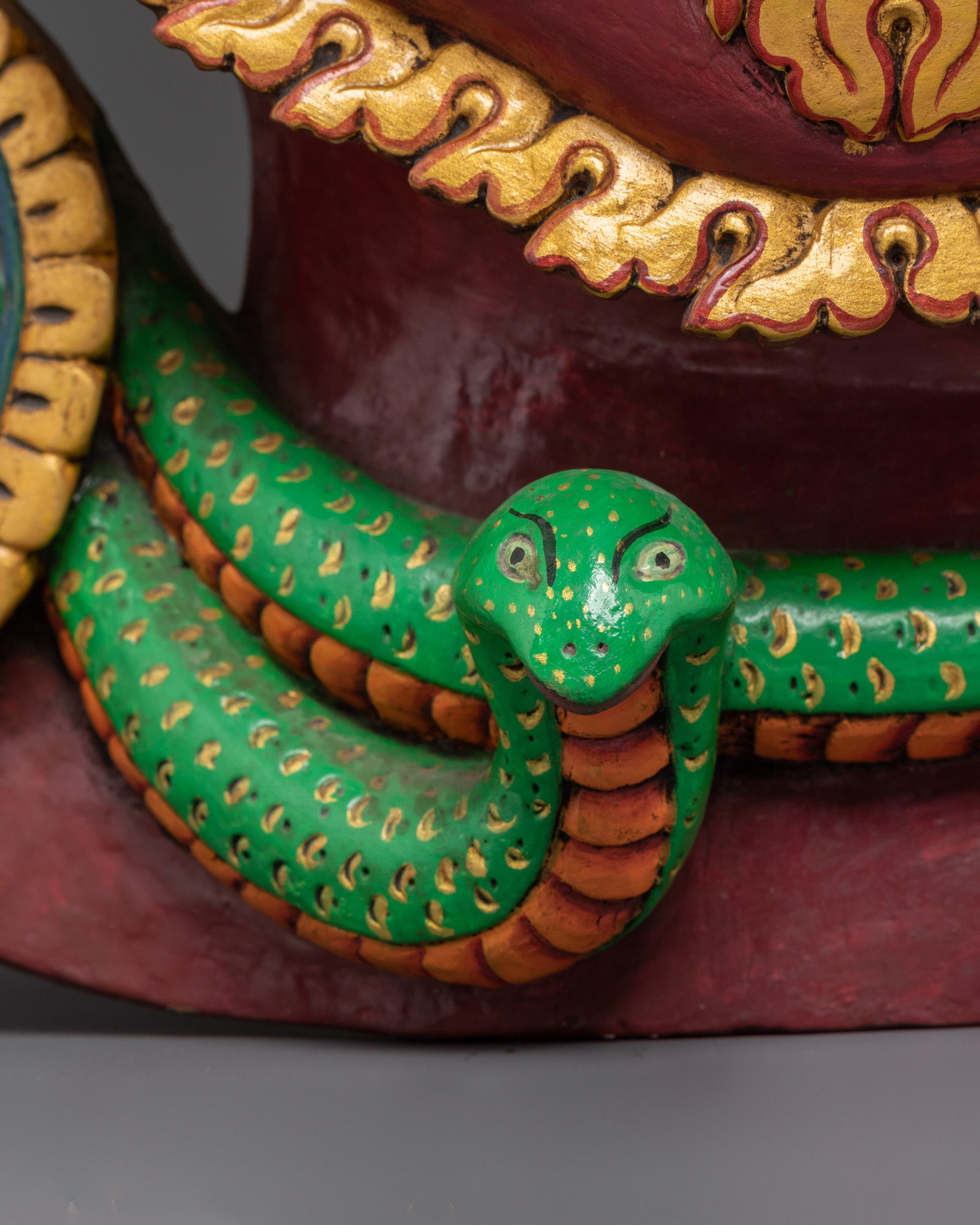 Handcrafted Mahakala Mask with Skull Crown | Tibetan Buddhist Fierce Deity