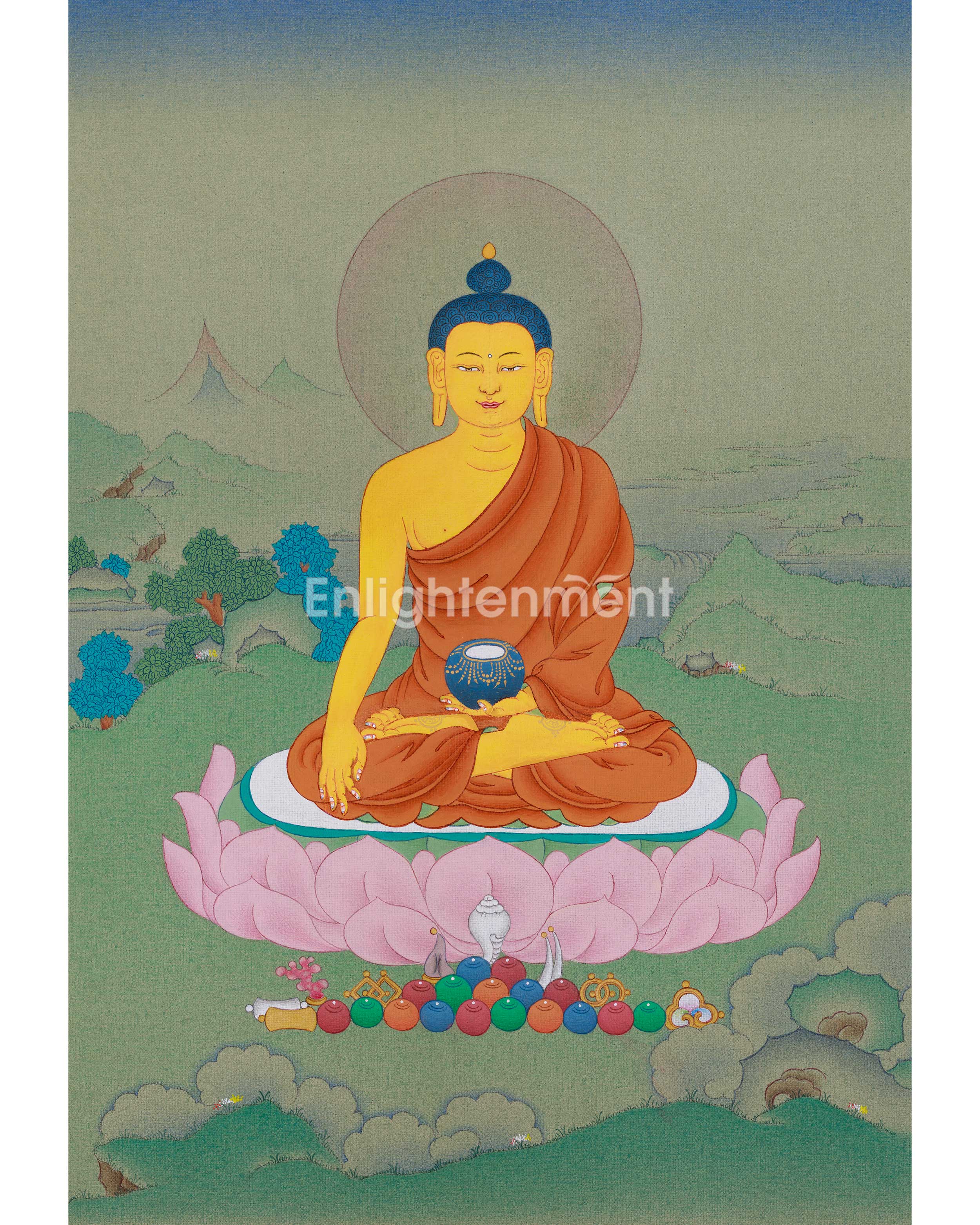 Thangka of Historical Buddha, Shakyamuni | The Enlightened One, Representing Wisdom and Compassion