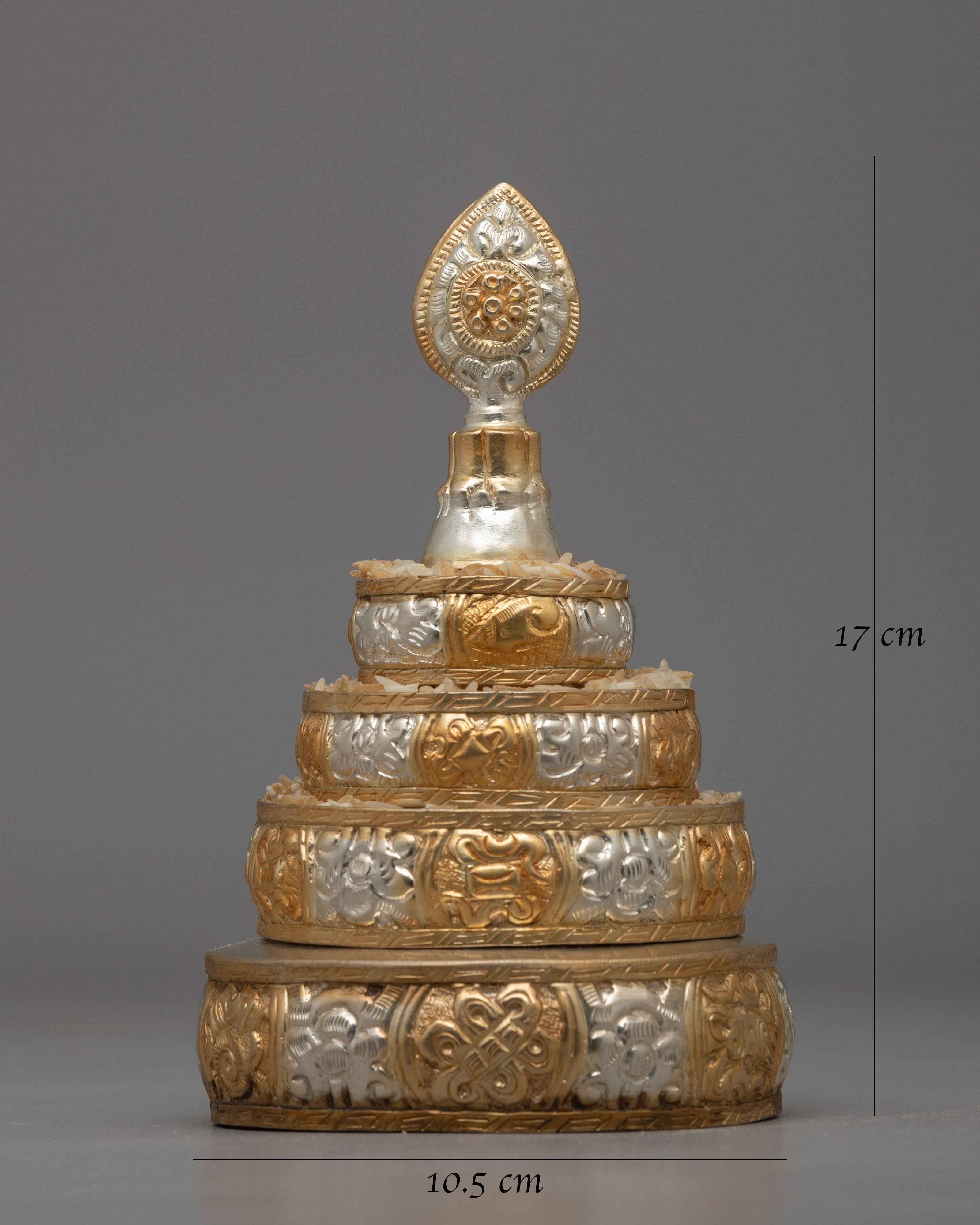 Gold & Silver-Plated Mandala Offering Set | Buddhist Ritual Offering Object