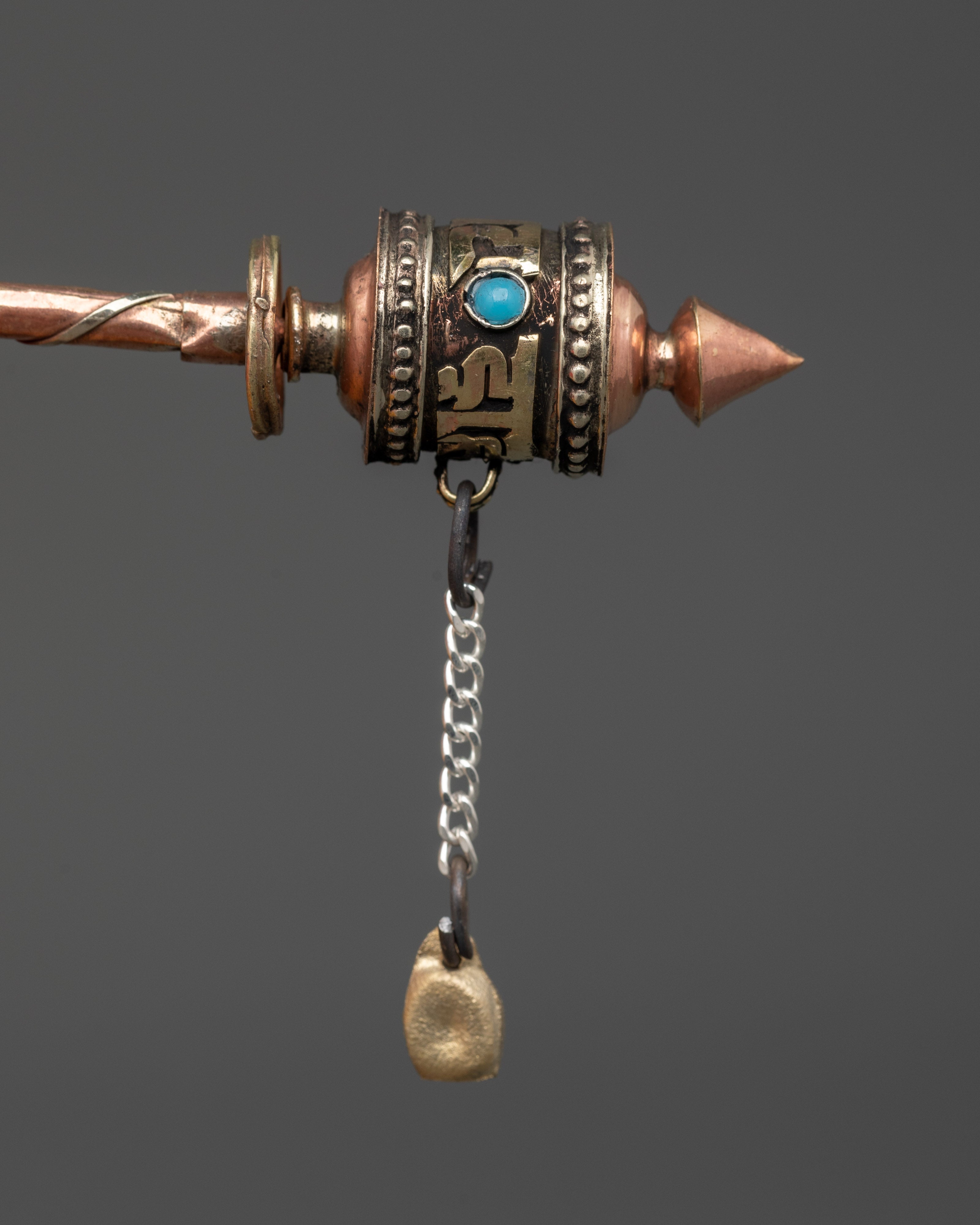 Mini Tibetan Prayer Wheel with Brass | Protection & Mantra Practice