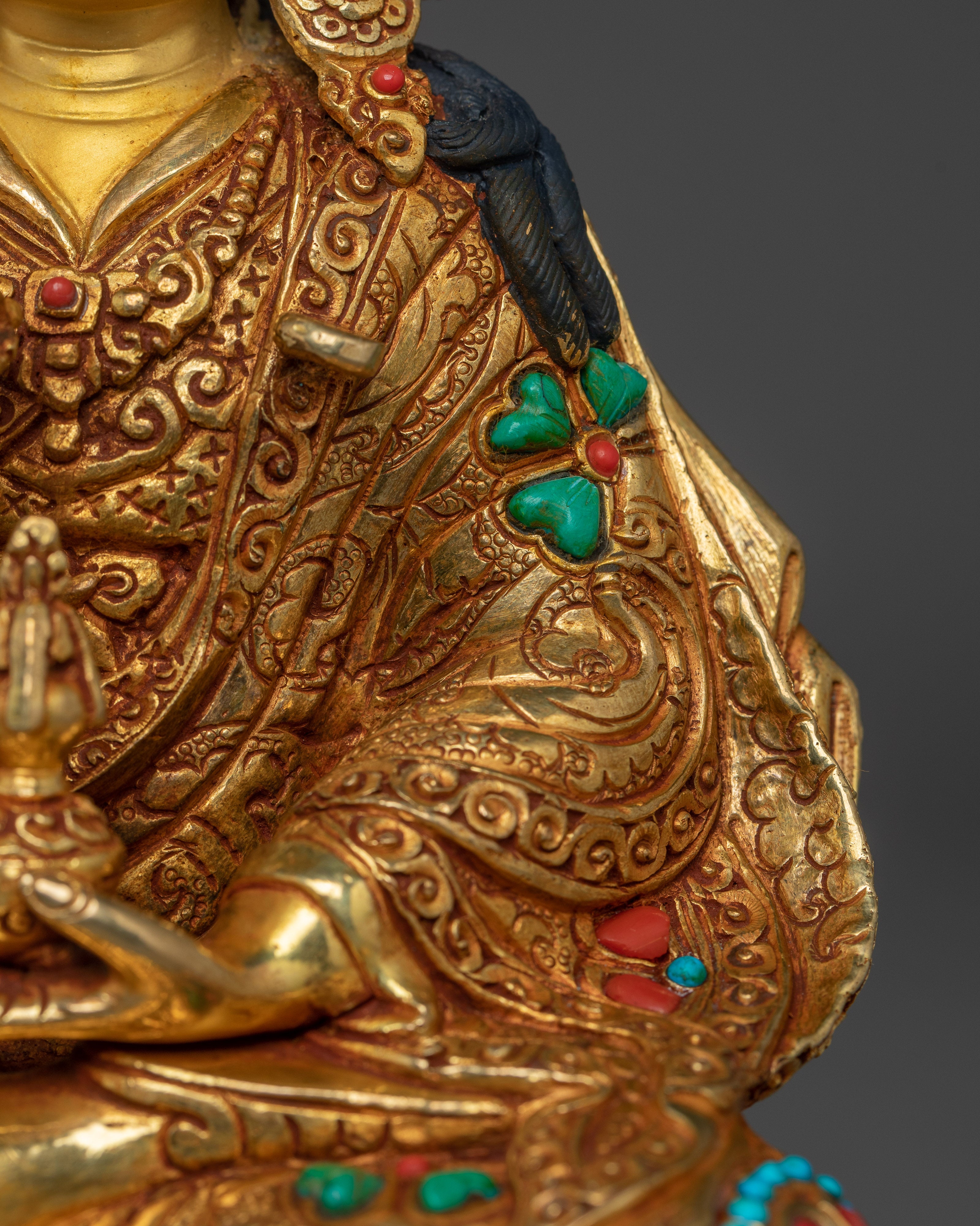 Guru Tsokye Dorje Golden Statue | Manifestation of Padmasambhava