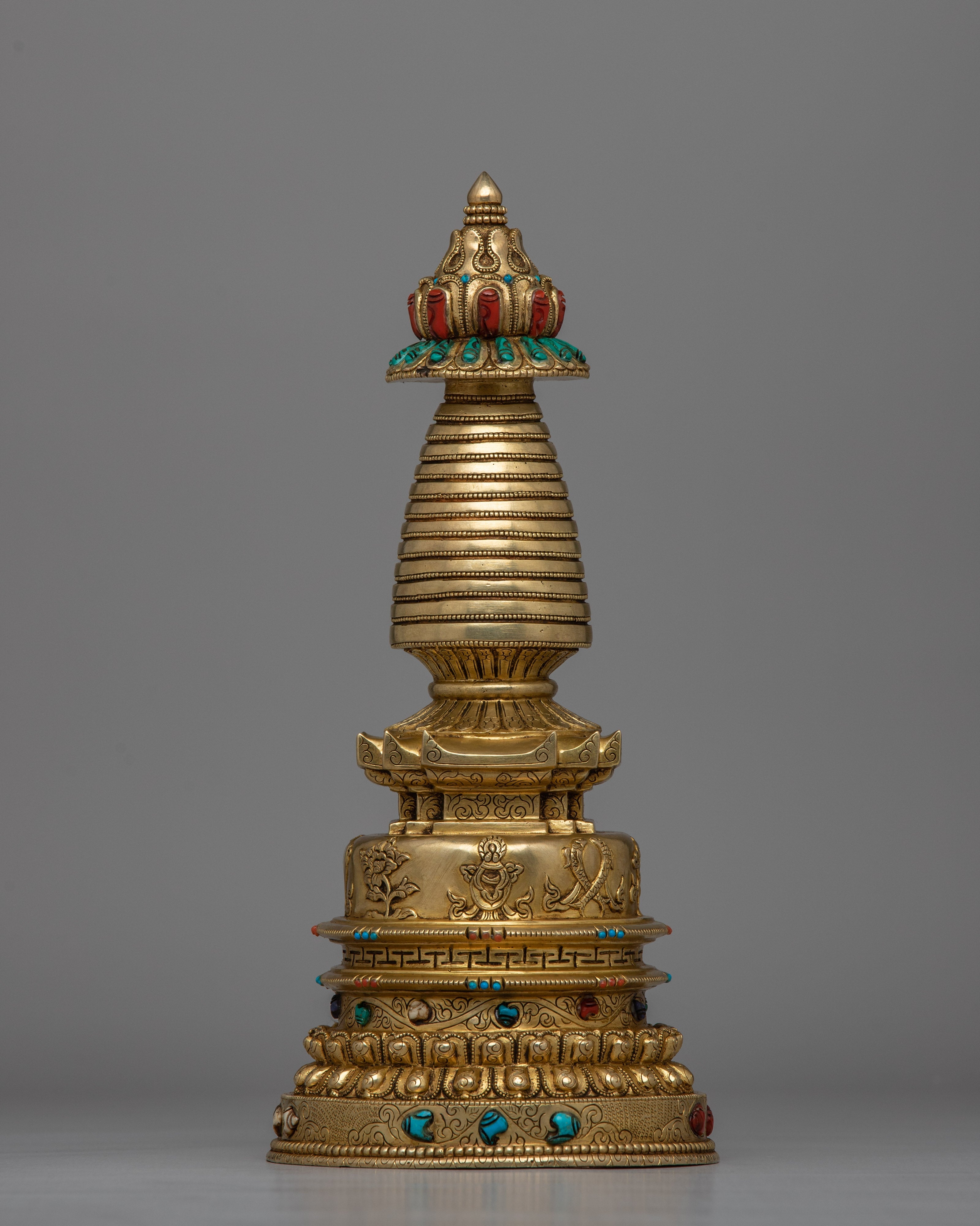 24K Gold-Gilded Buddhist Stupa
