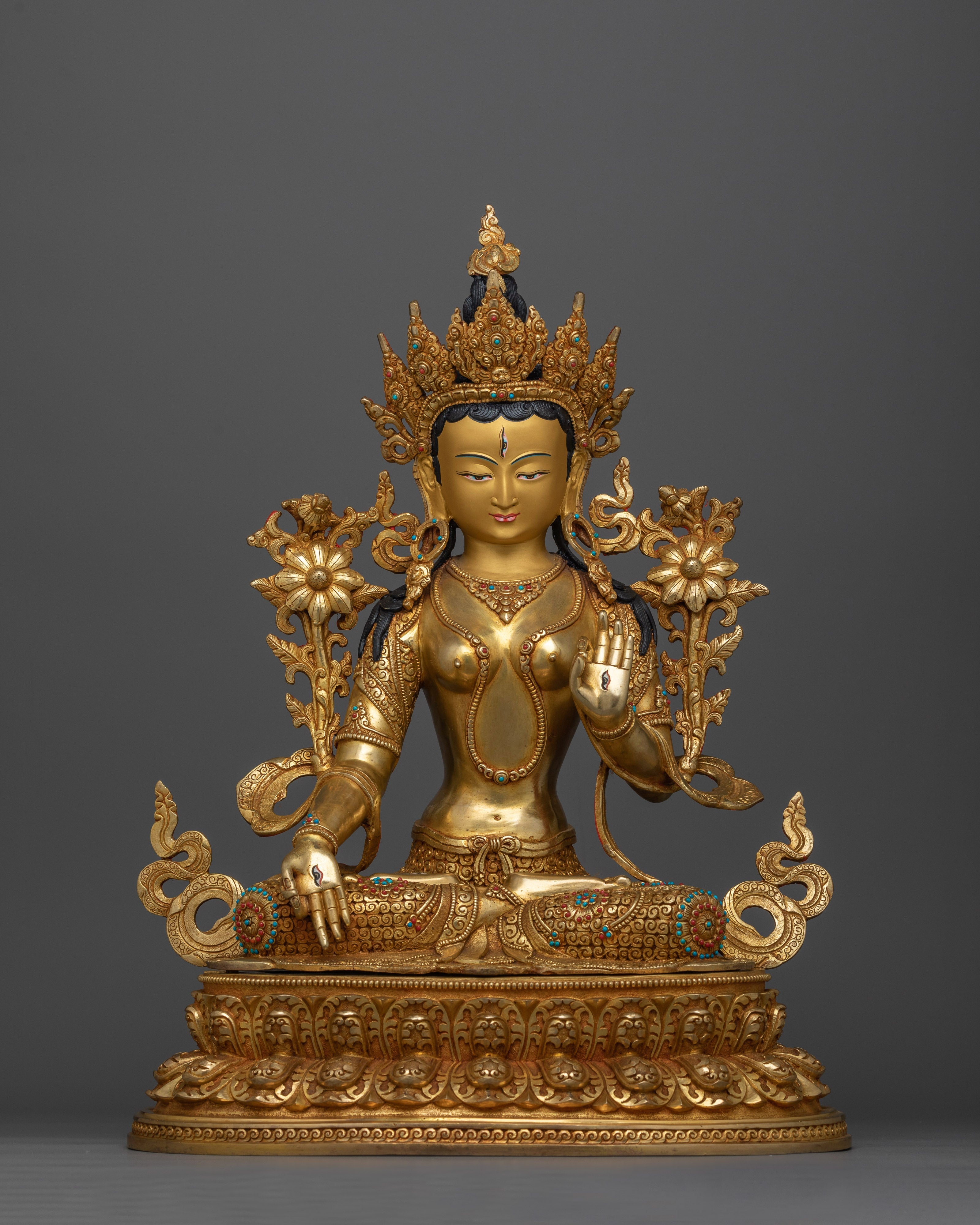 white-tara-48-cm-elegantly-gold-gilded