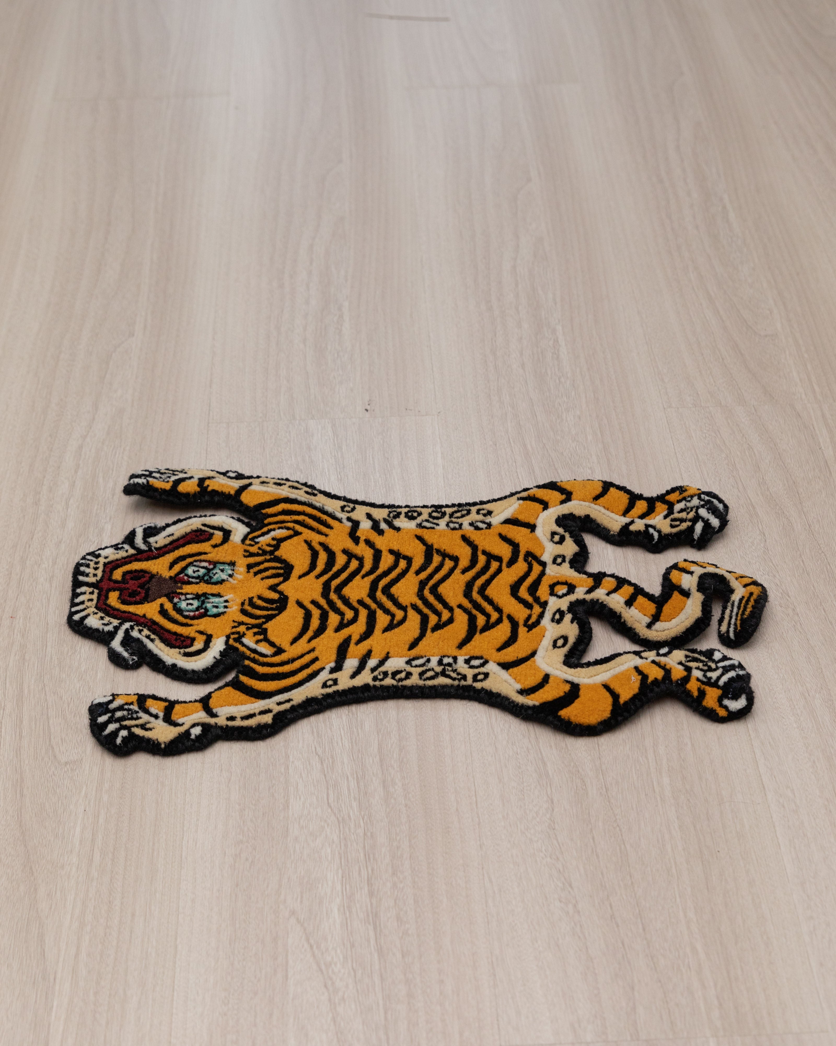 Himalayan Tiger Rug | Wool Tibetan Meditation Carpet