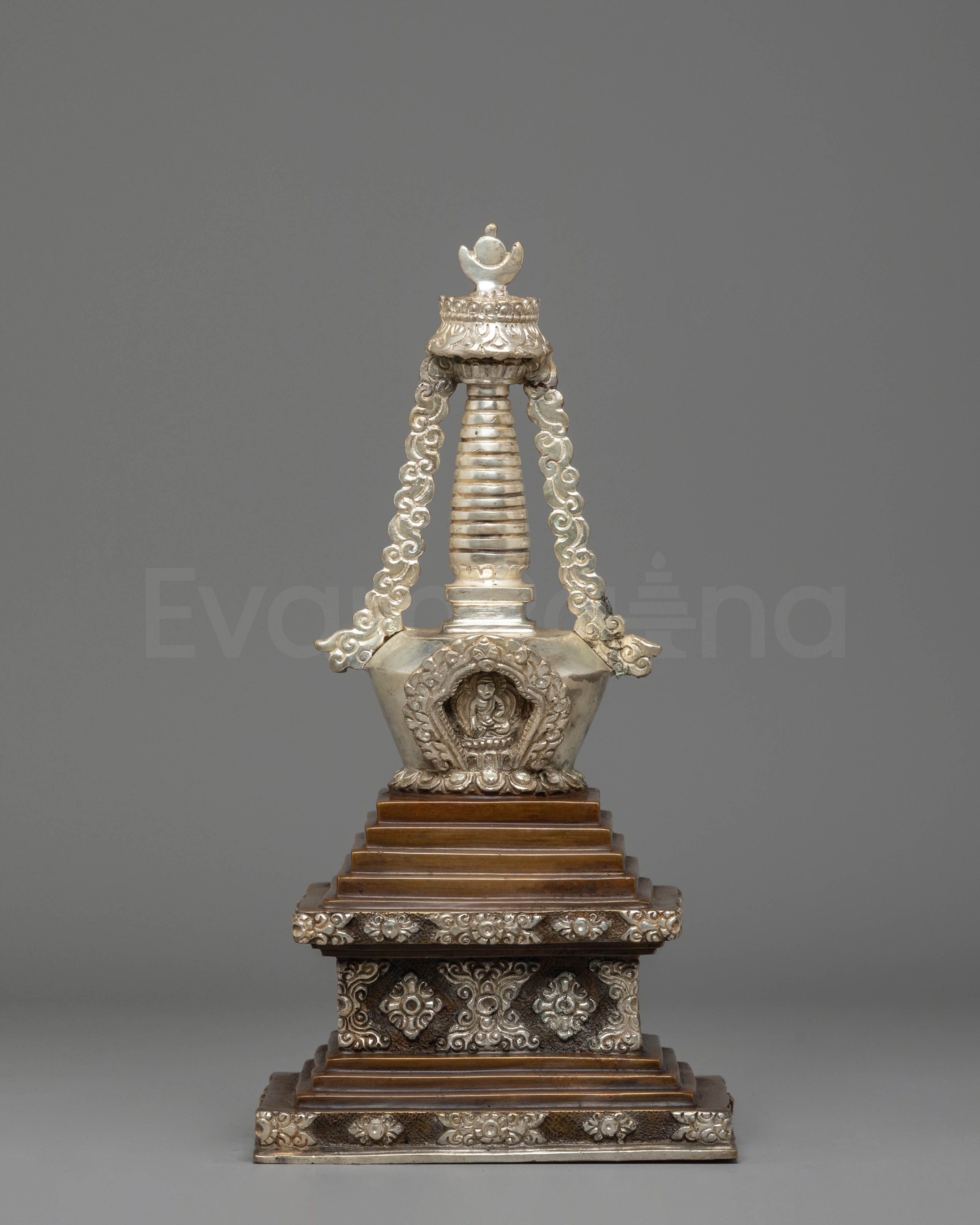 Silver Plated Stupa for Altar