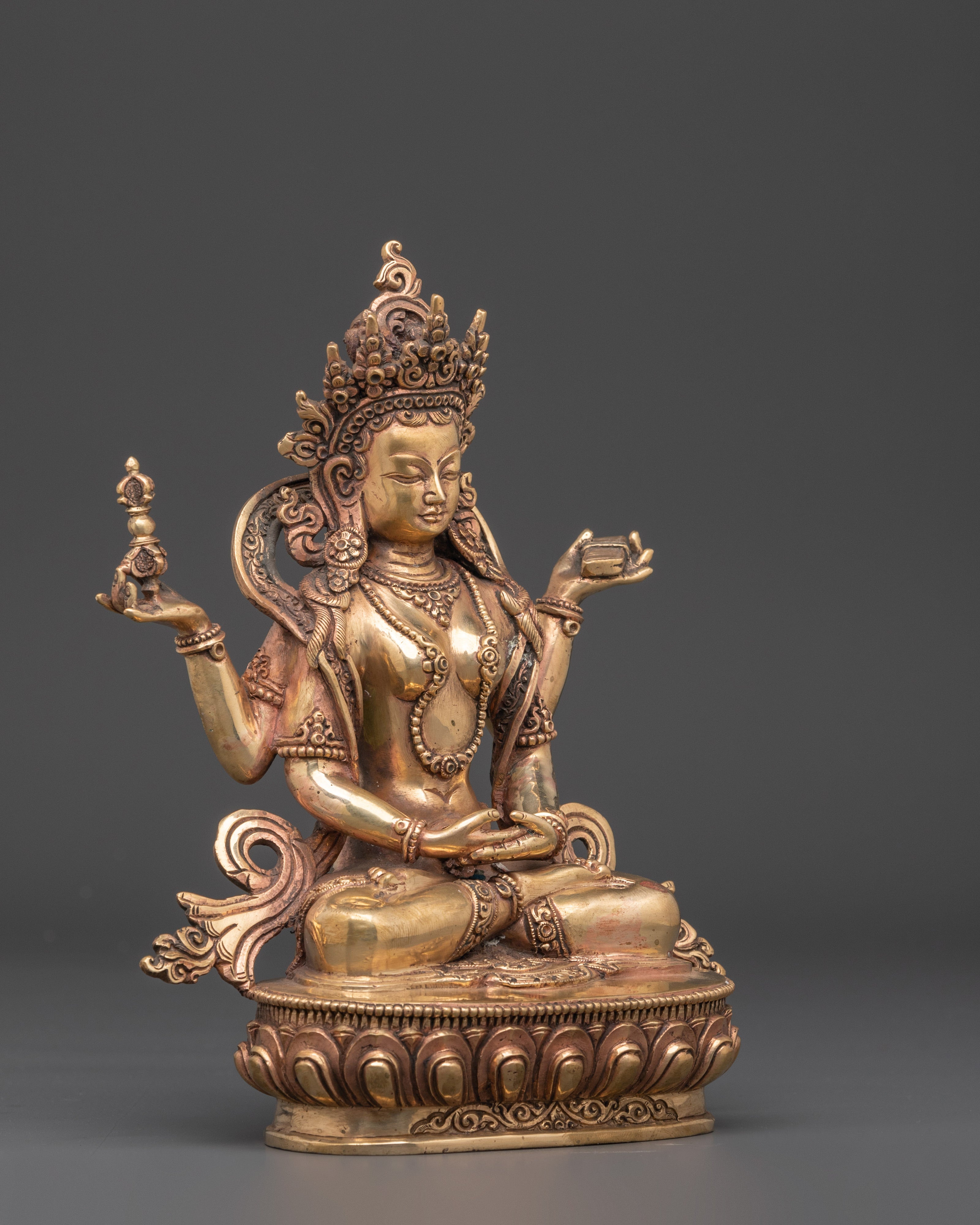 Handcrafted Copper Prajna Paramita Statue | Bodhisattva of Wisdom