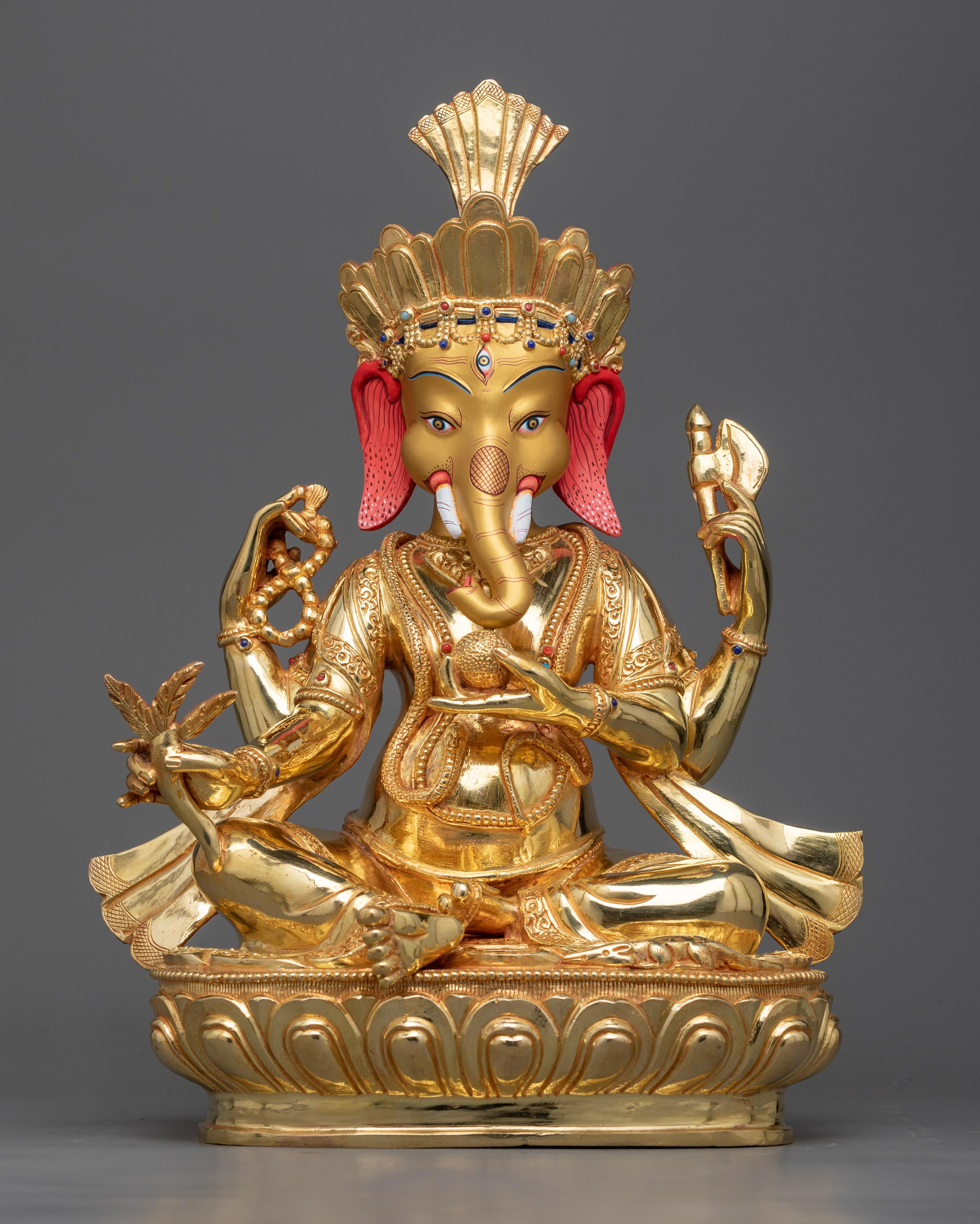 ganesha gilt statue