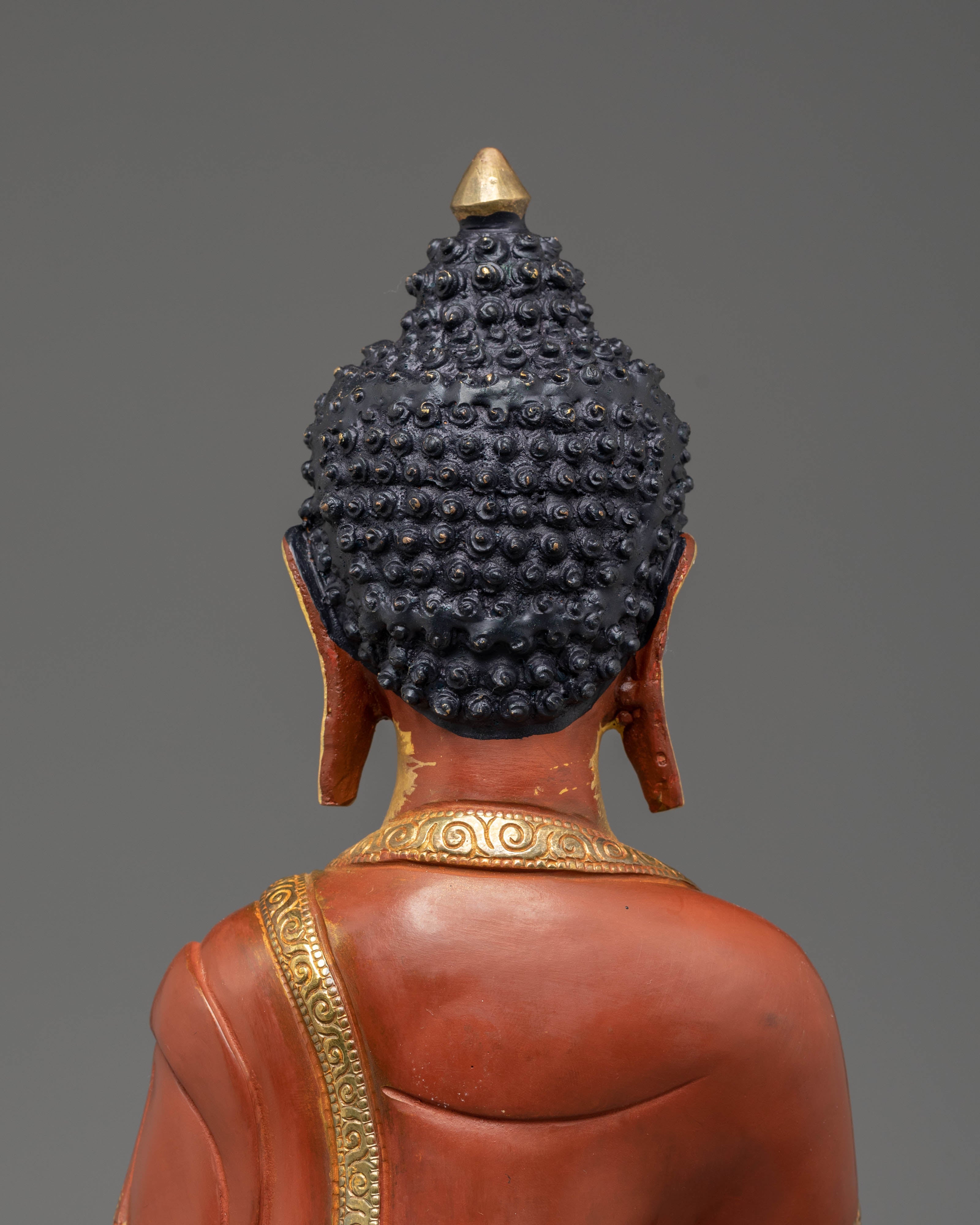 Tibetan Buddhist Statue of Shakyamuni Buddha | Statue with Turquoise and Coral