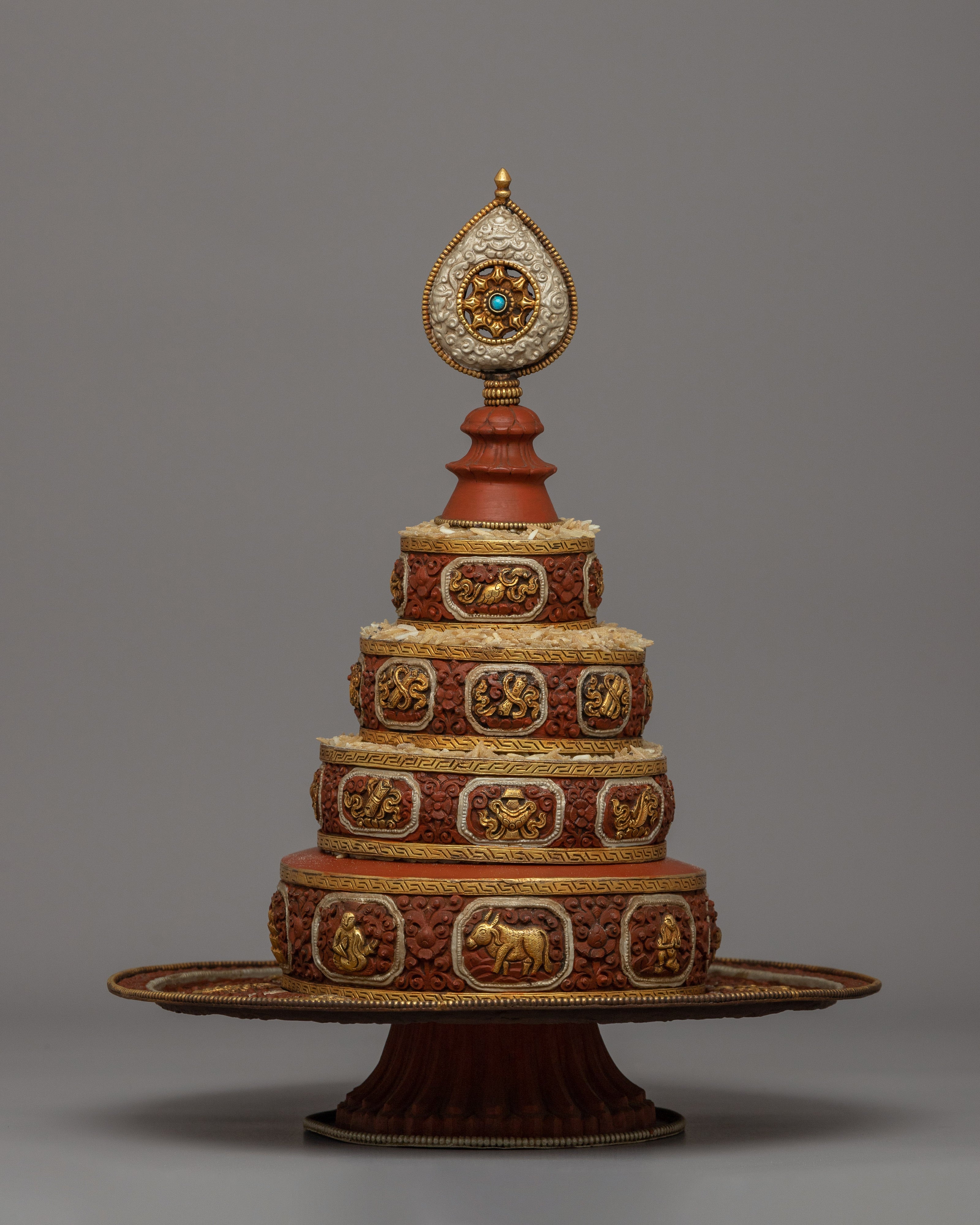 Gold-Plated Copper Mandala Offering