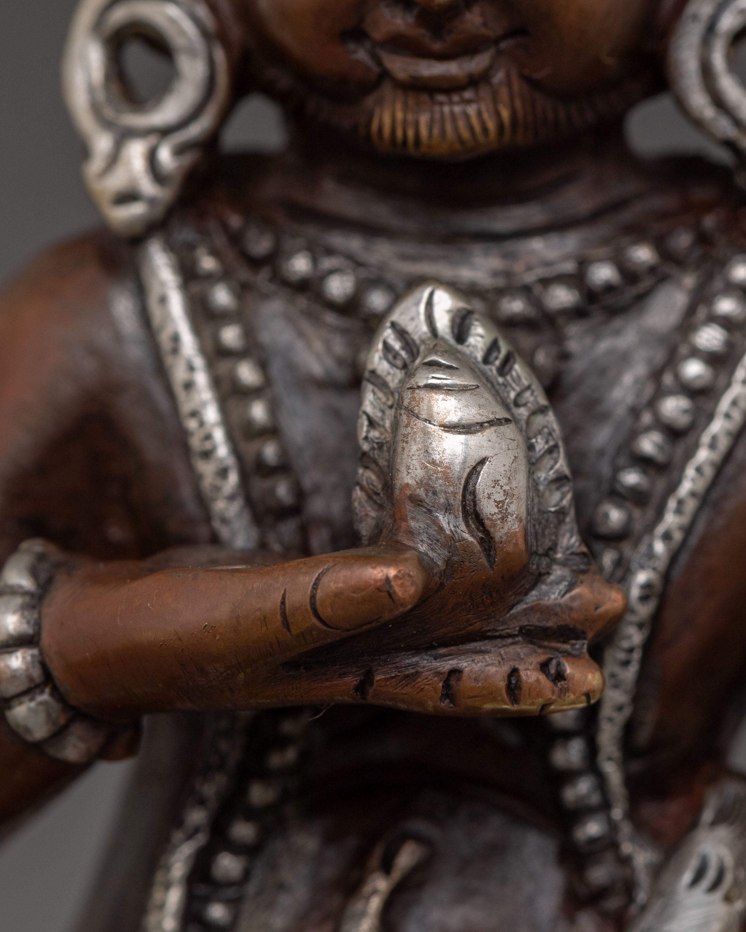 Black Dzambhala Sacred Statue | Buddhist Wealth Deity Art