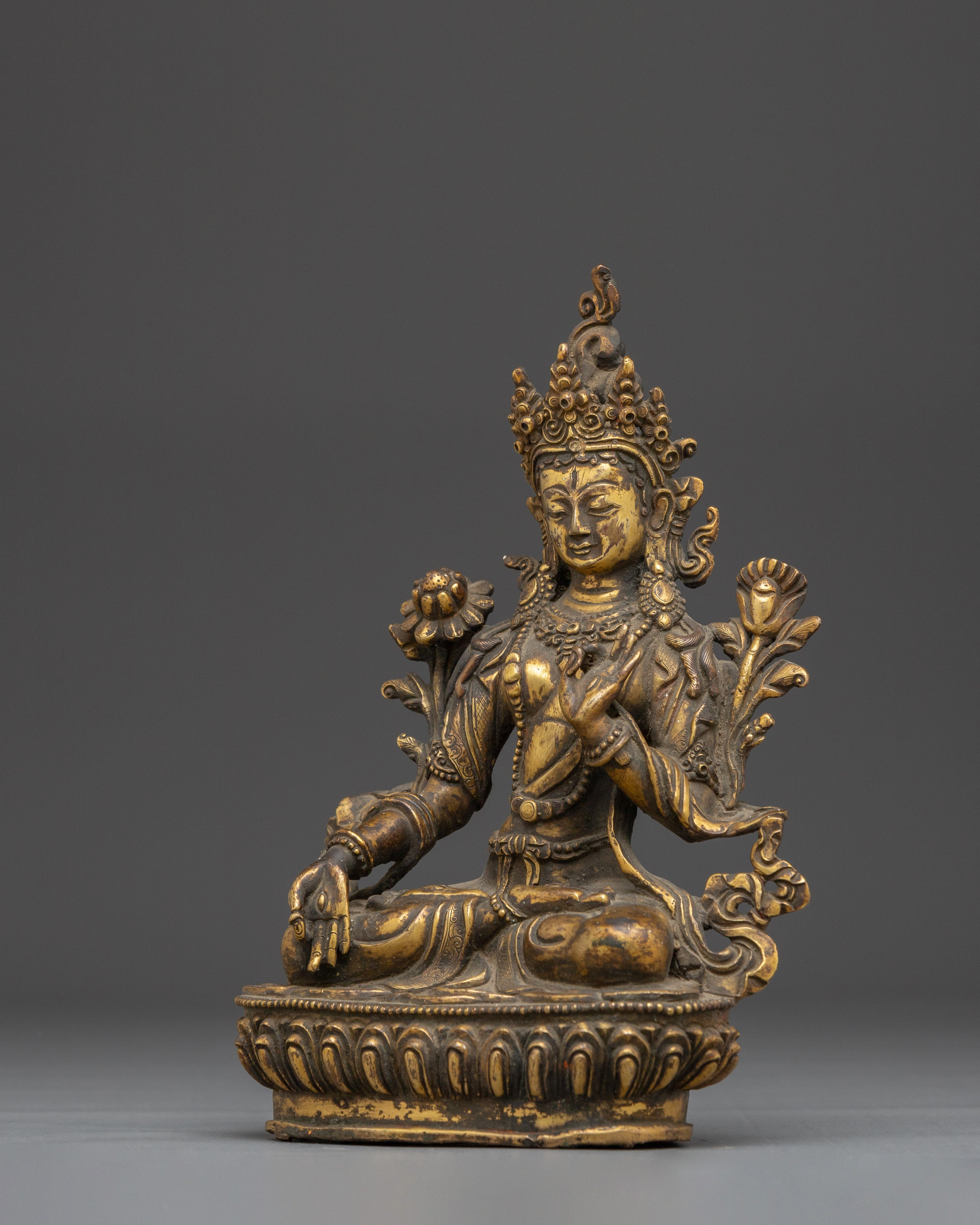 Handcrafted White Tara Figurine | Tibetan Goddess Statue