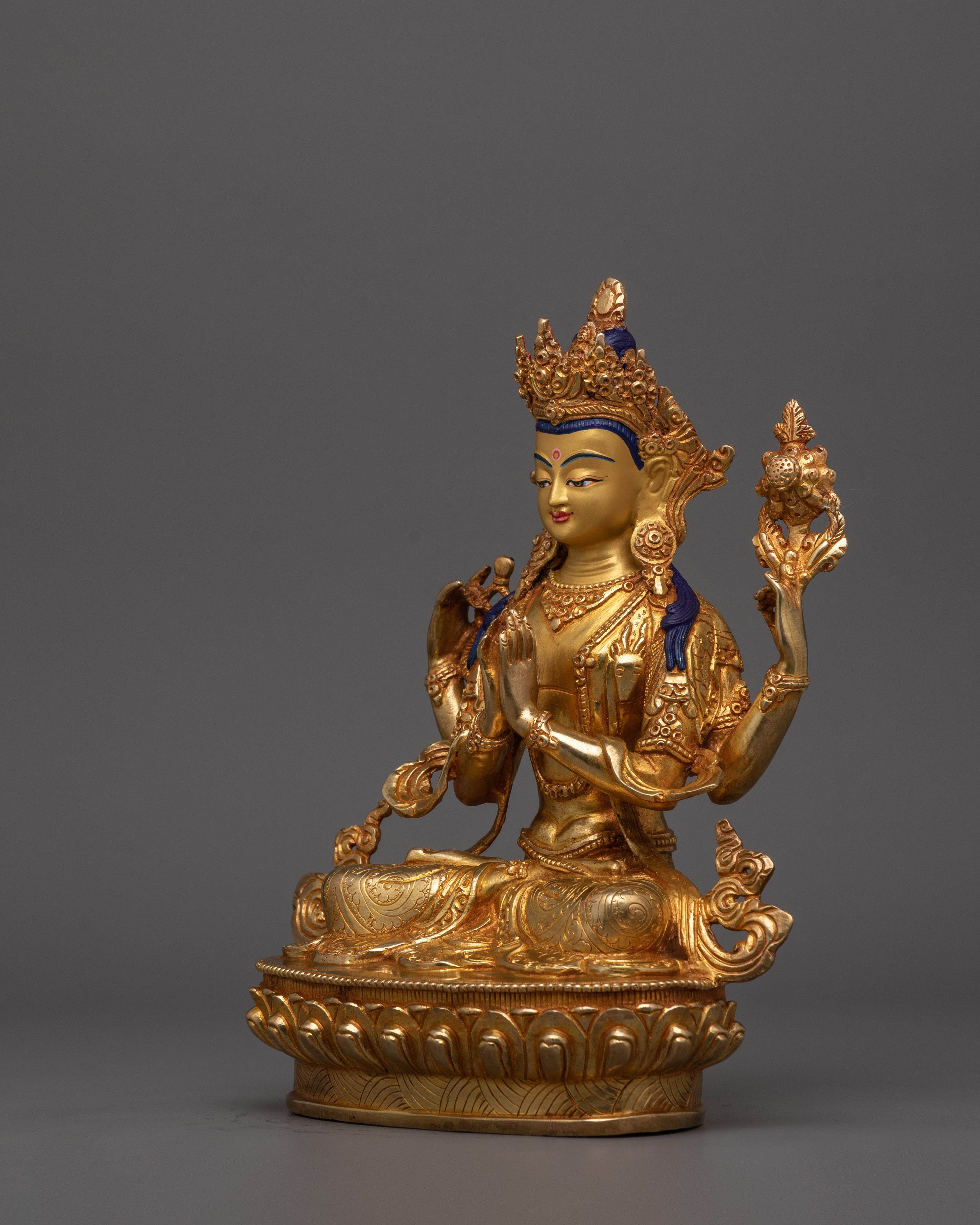 9.6 Inches Chenrezig Statue | A Divine Symbol of Love