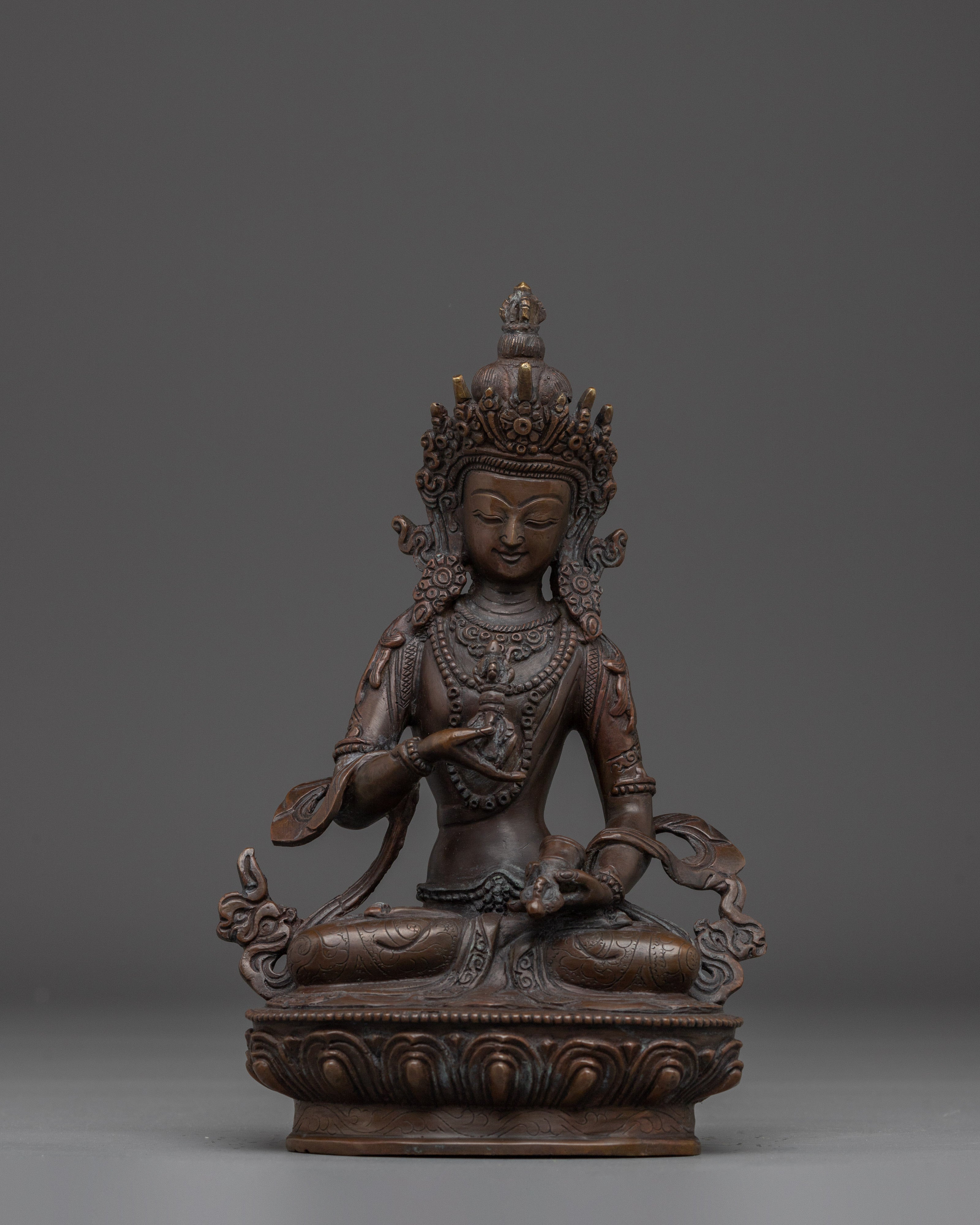Dark Oxidized Copper Vajrasattva Statue