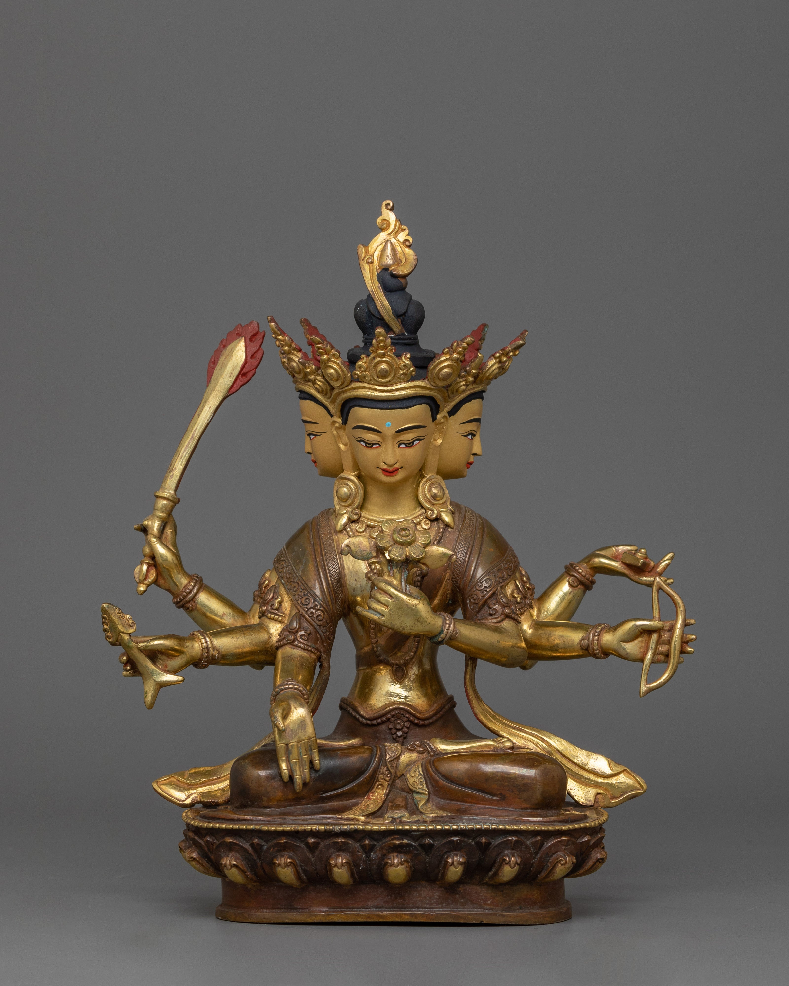 24K Gold Gilded Maha Manjushri