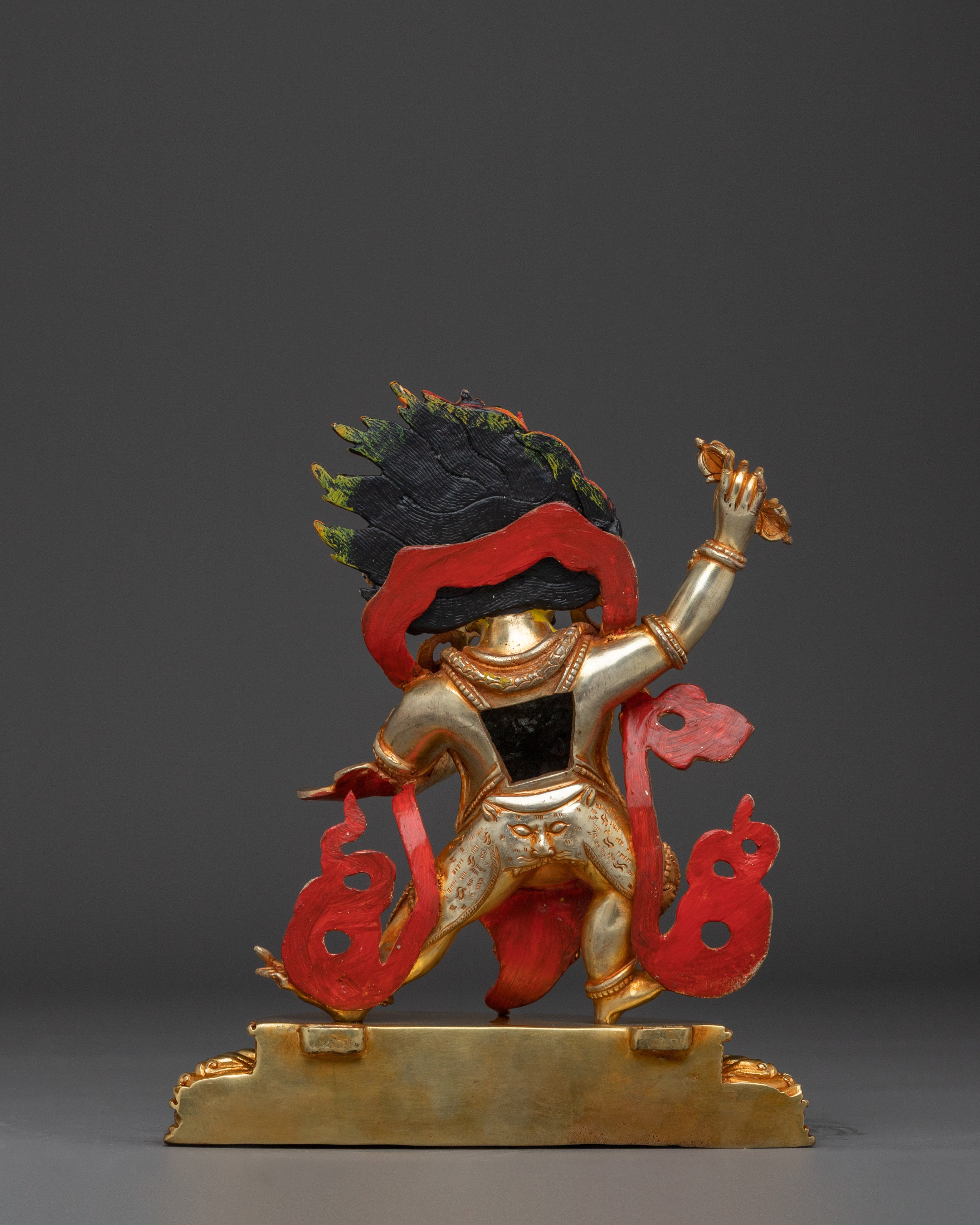 Handcrafted Vajrapani Electric Gold Statue | Powerful Buddhist Protector from Nepal