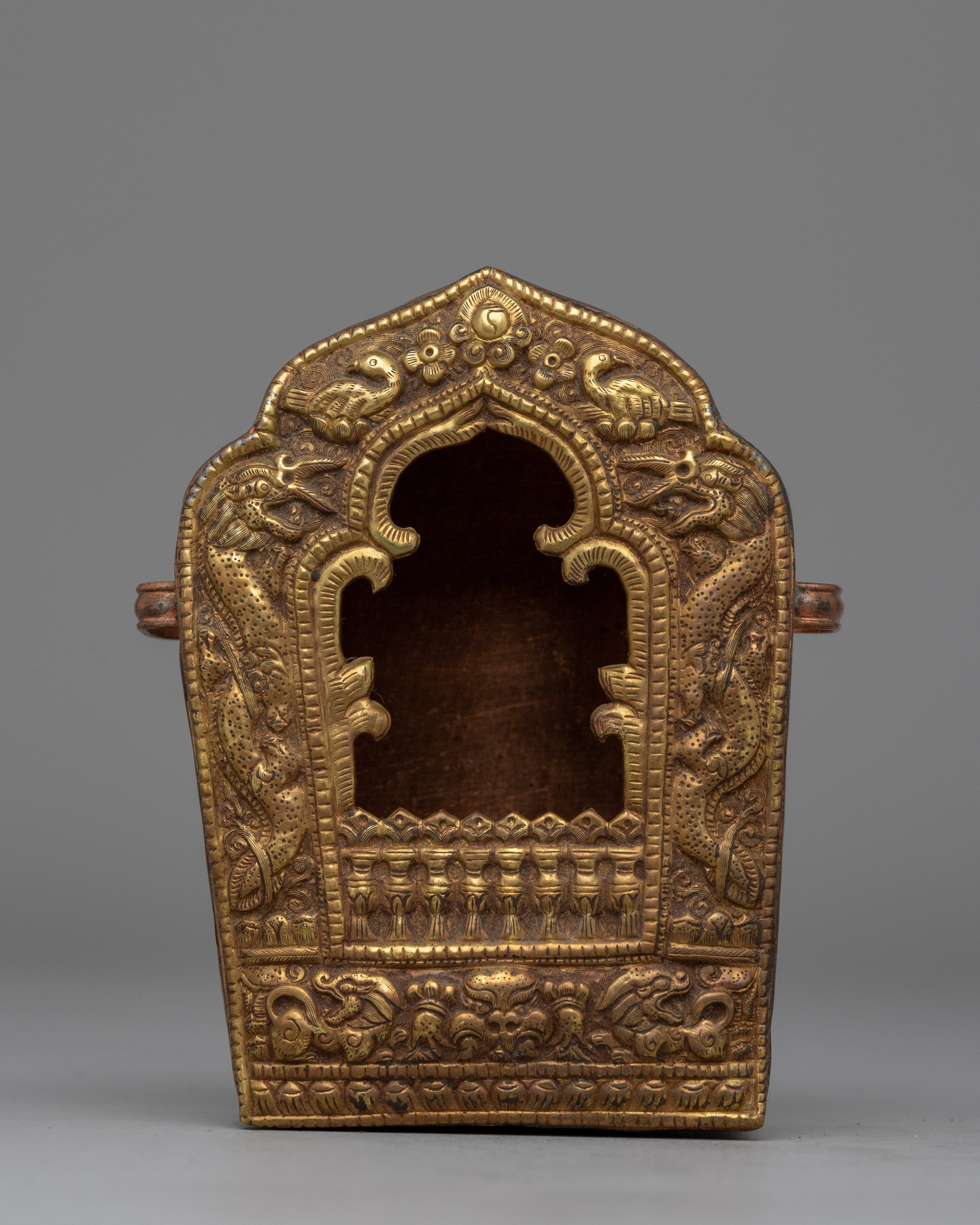 Handcrafted Ghau Box with Sacred Buddhist Symbols