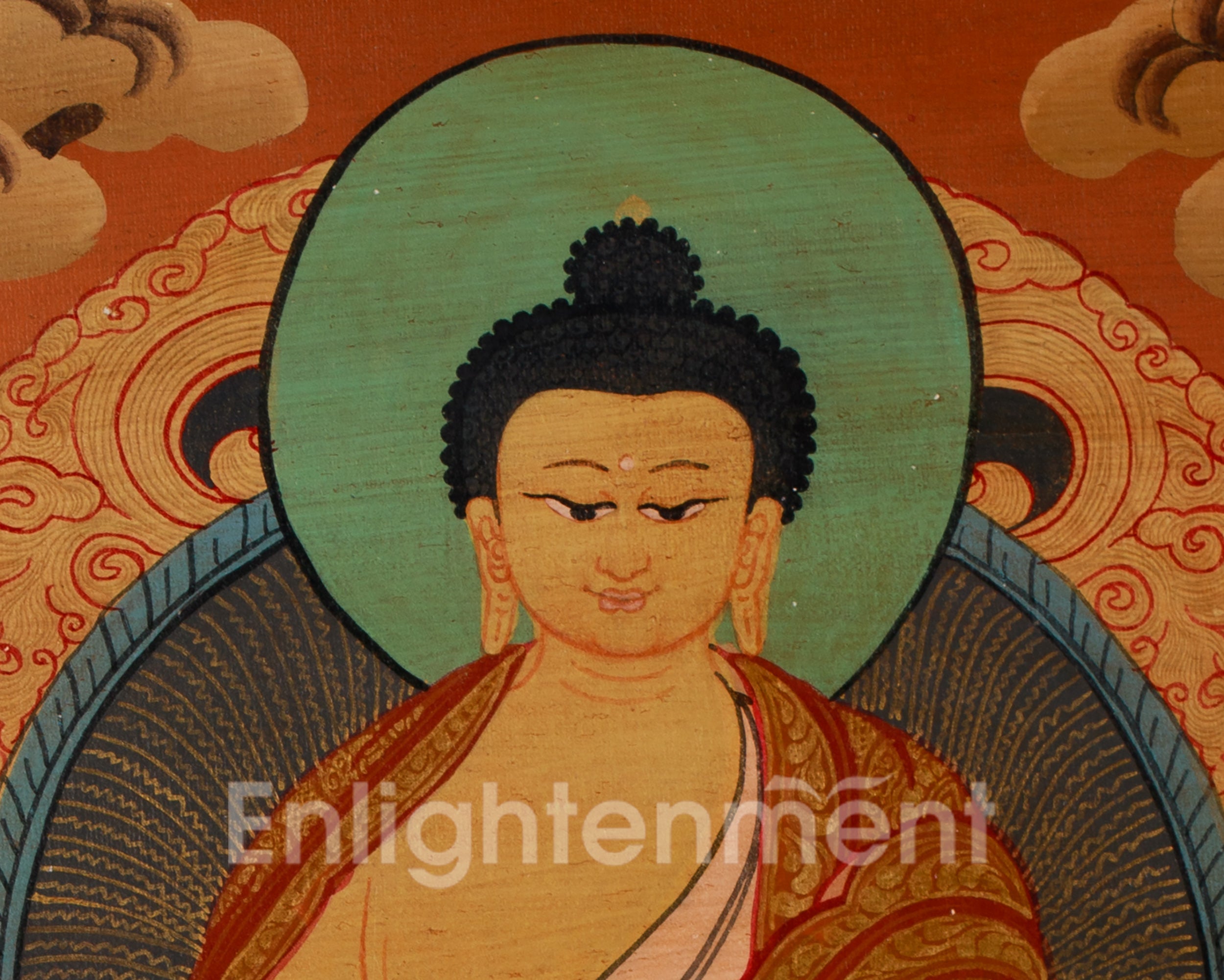 Mini Shakyamuni Buddha Thangka | Meditating Buddha