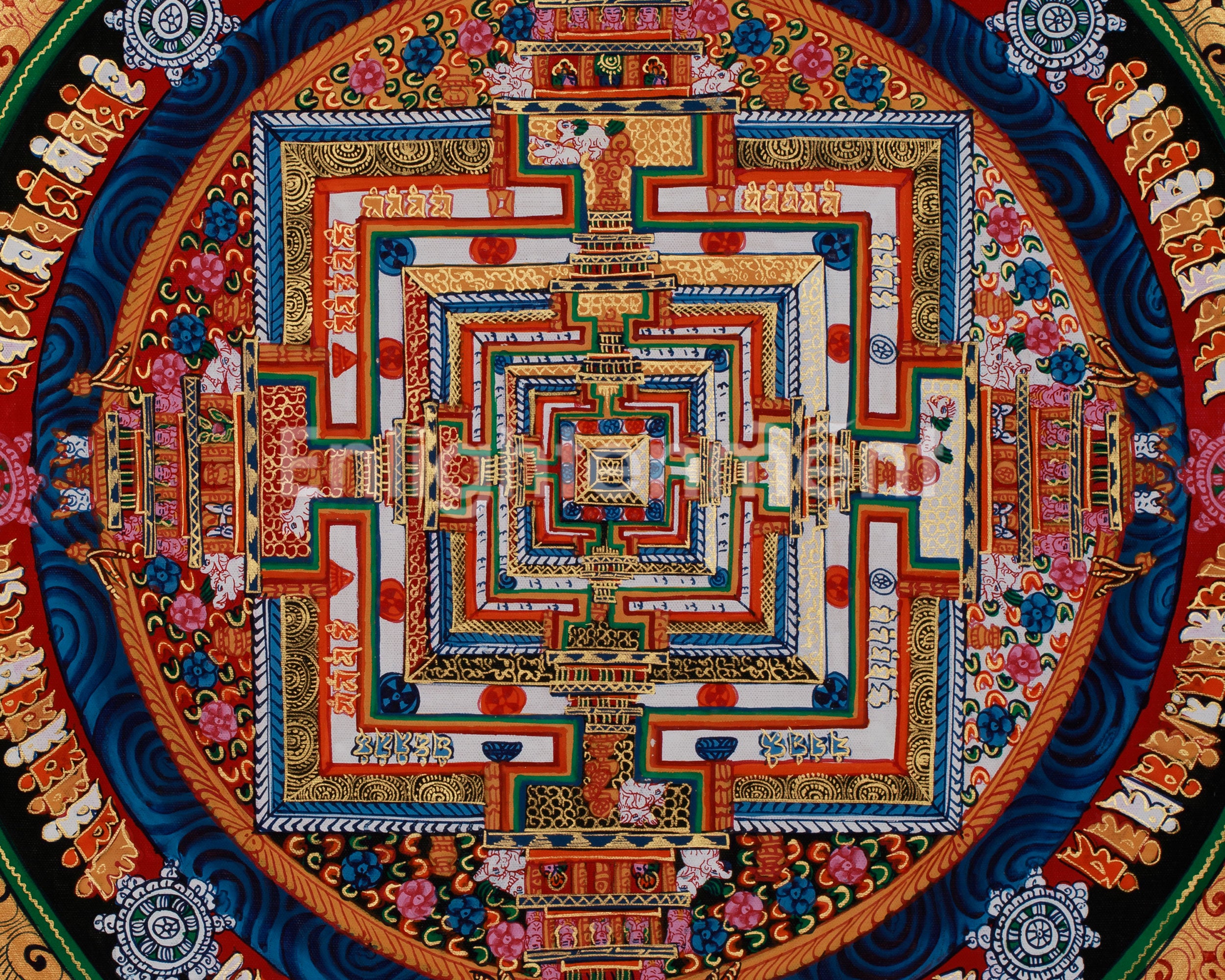Buddhist Kalachakra Mandala Thangka | A Cosmic Guide to Awakening