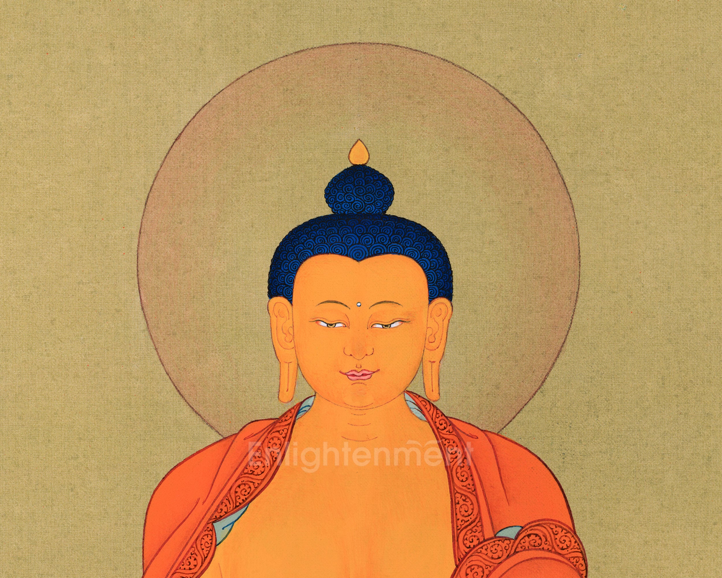 Minimal Buddha Shakyamuni Thangka | Tibetan Buddhist Art