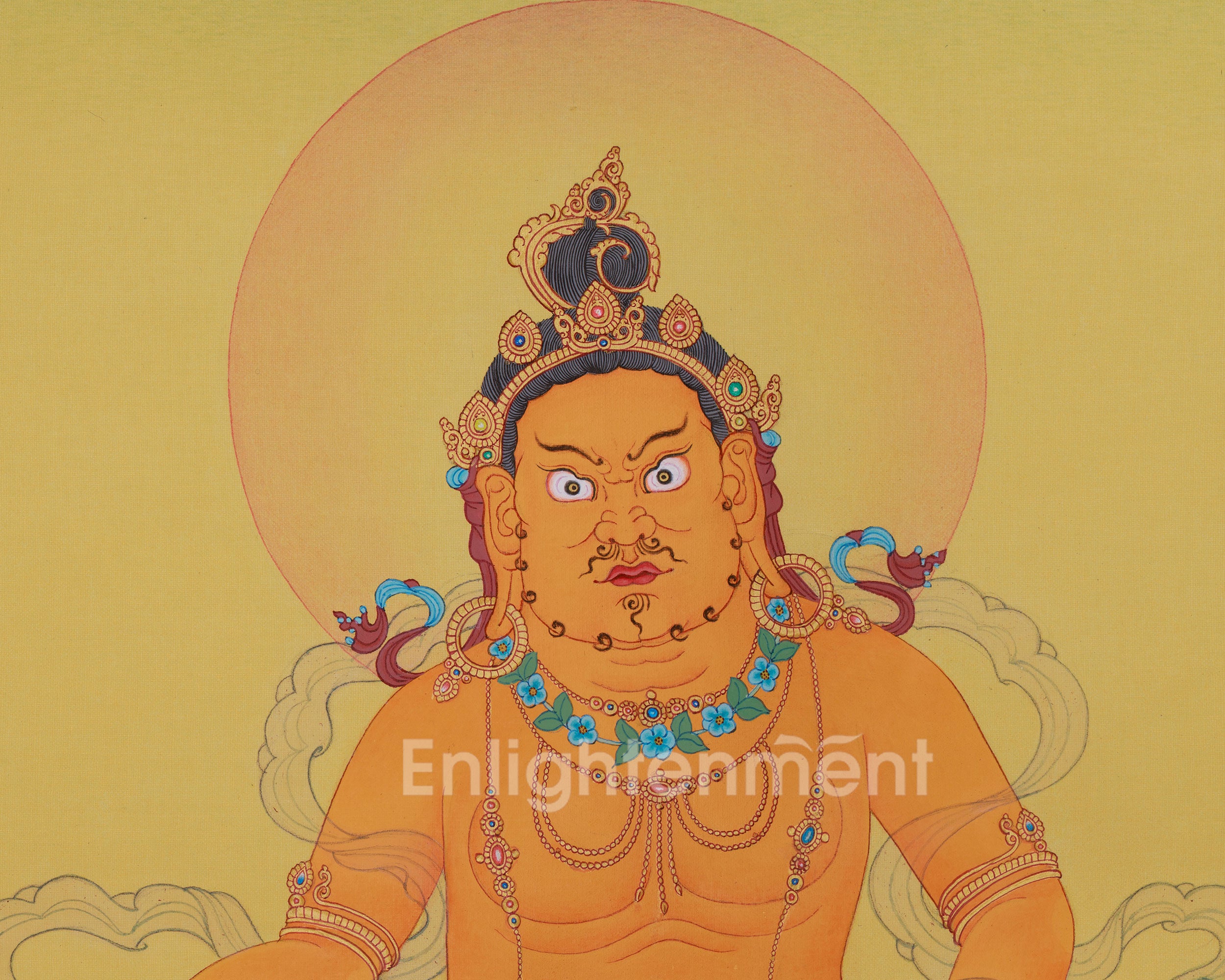 Vajrayana Deity Dzambhala Art | Sacred Wealth Thangka