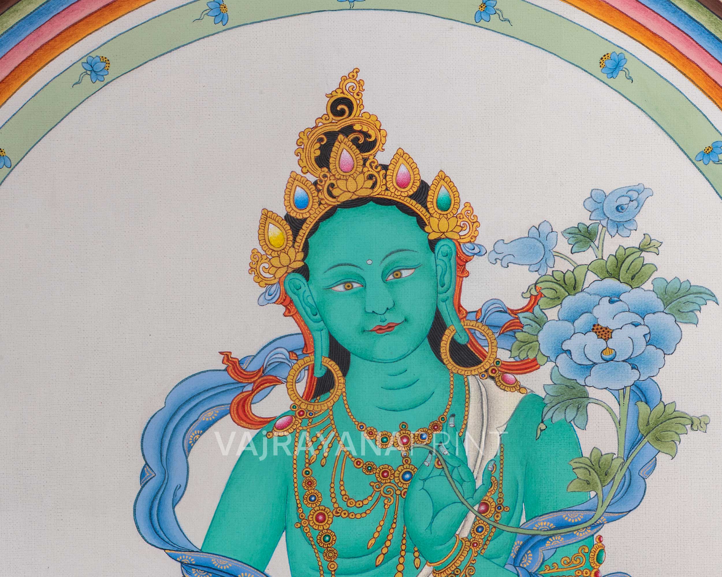 Arya Tara Digital Print | Mother Green Tara Artwork | Buddhist Gift Ideas