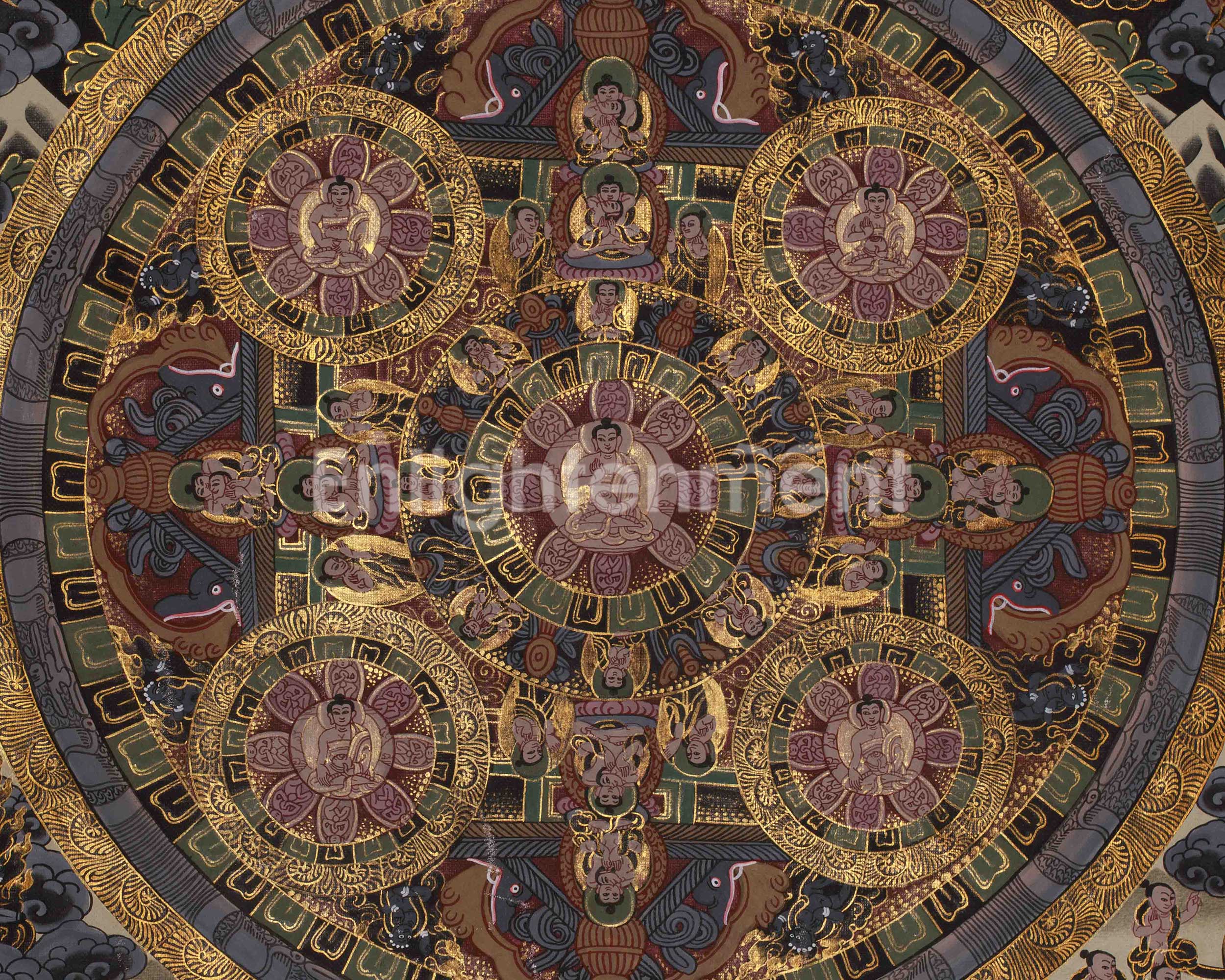 Buddha Mandala Traditional Artwork | Sacred Symbol Of Enlightenment, Balance, and Inner Peace | Spiritual Home Decor