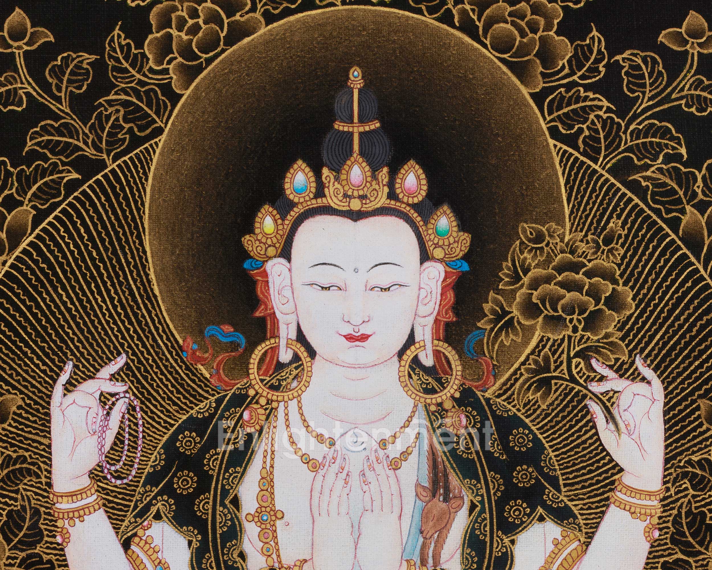 Sacred Thangka Of Chenrezig | Avalokiteshvara Art | Divine Wisdom