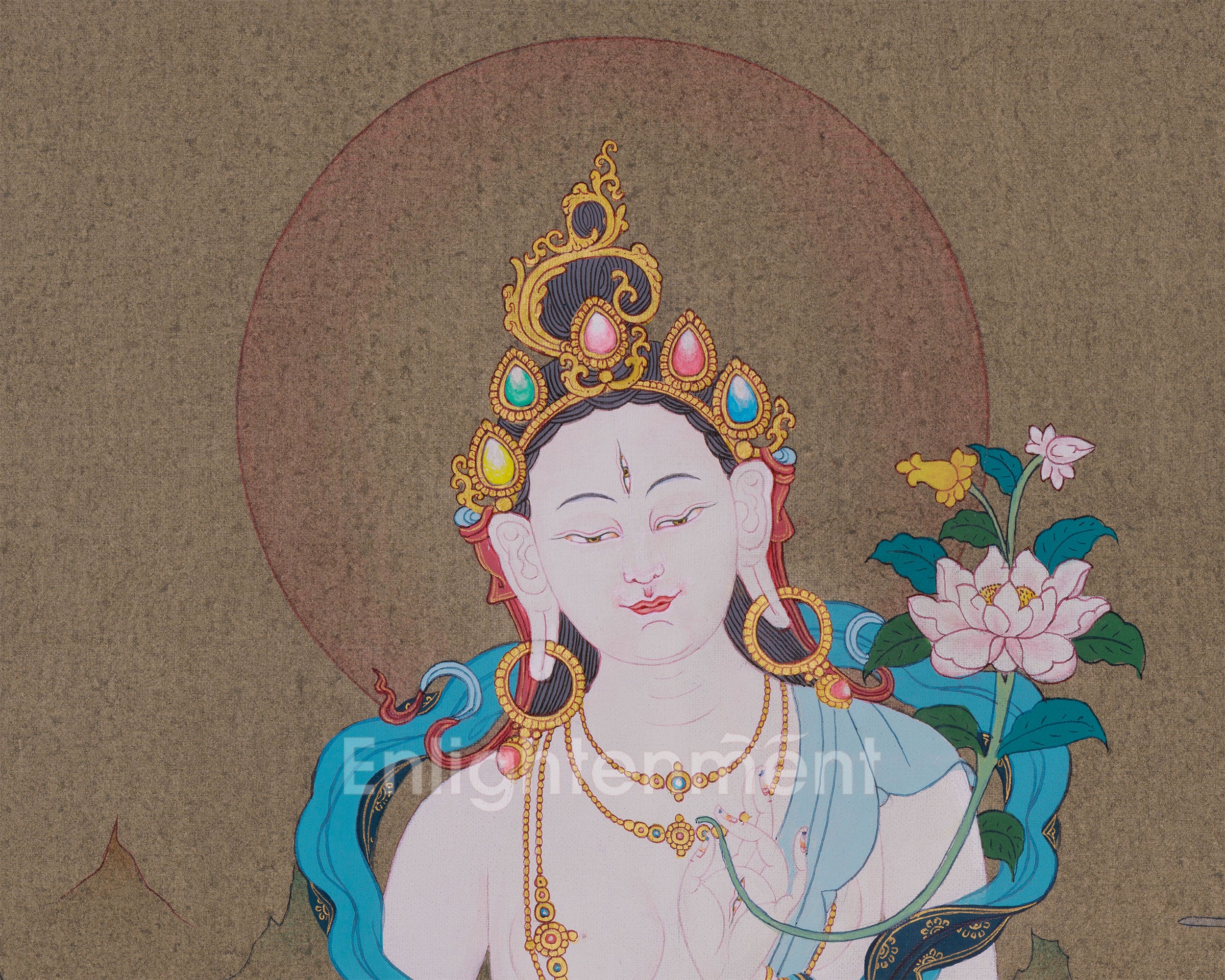 White Tara, Healing Goddess | Tibetan Artwork of Longevity and Protection
