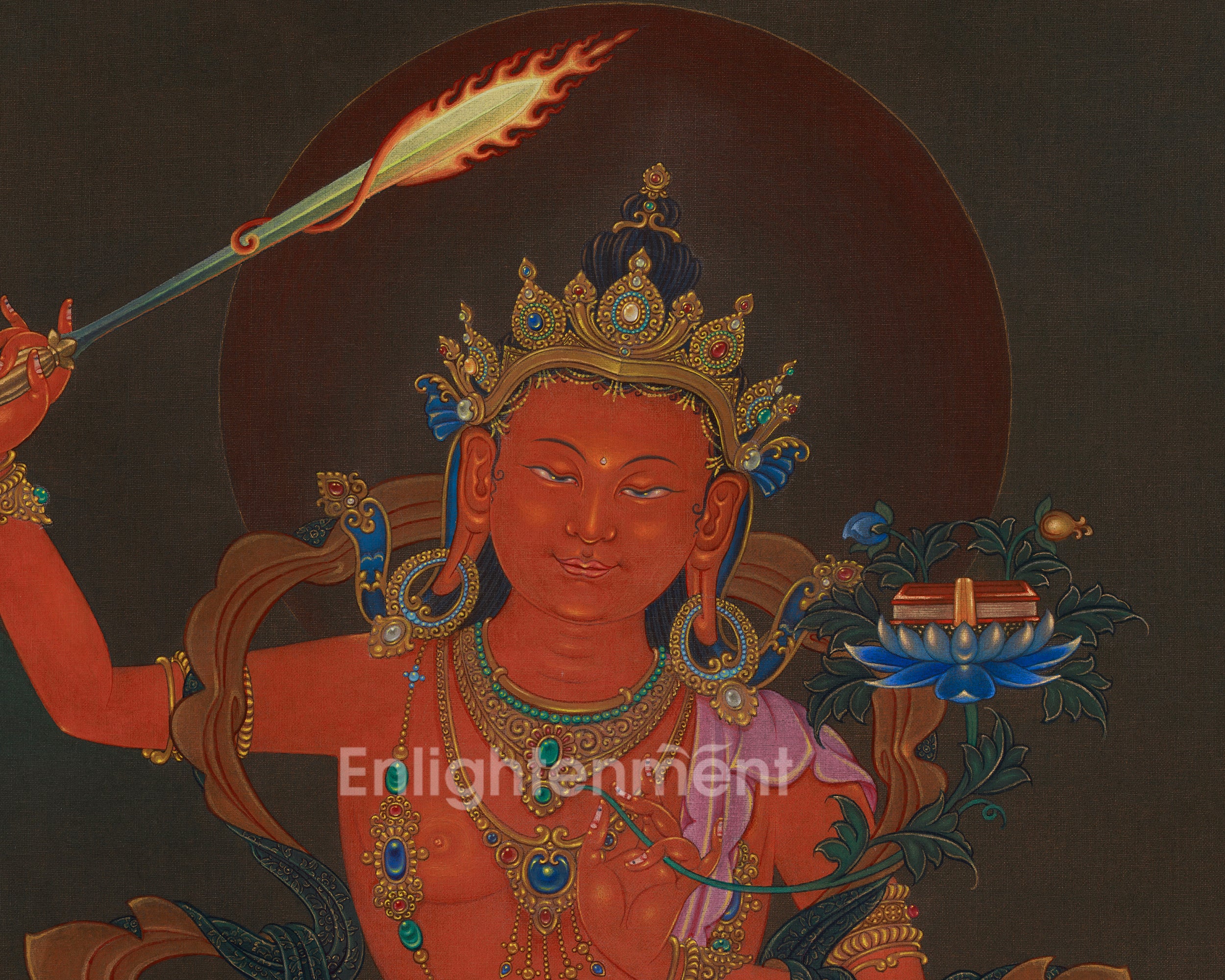 Sword of Wisdom Manjushri Thangka | The Protector of Wisdom