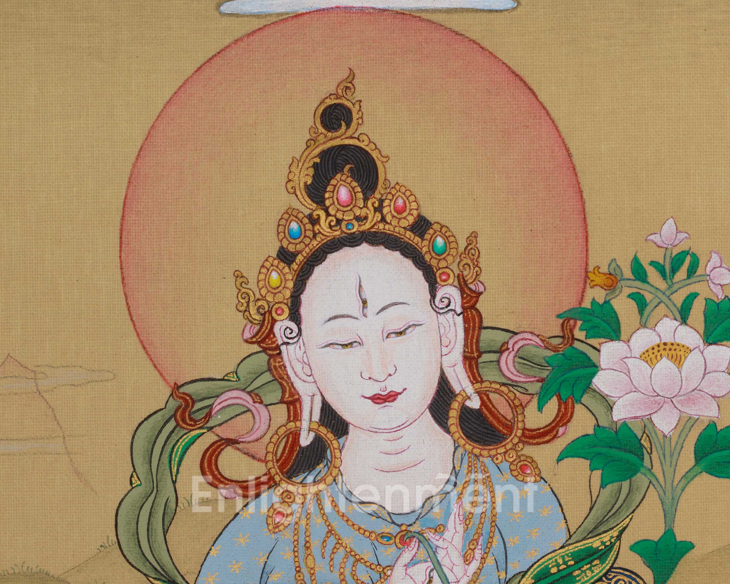 longevity Deity White Tara With Amitabha Buddha | Female Buddha