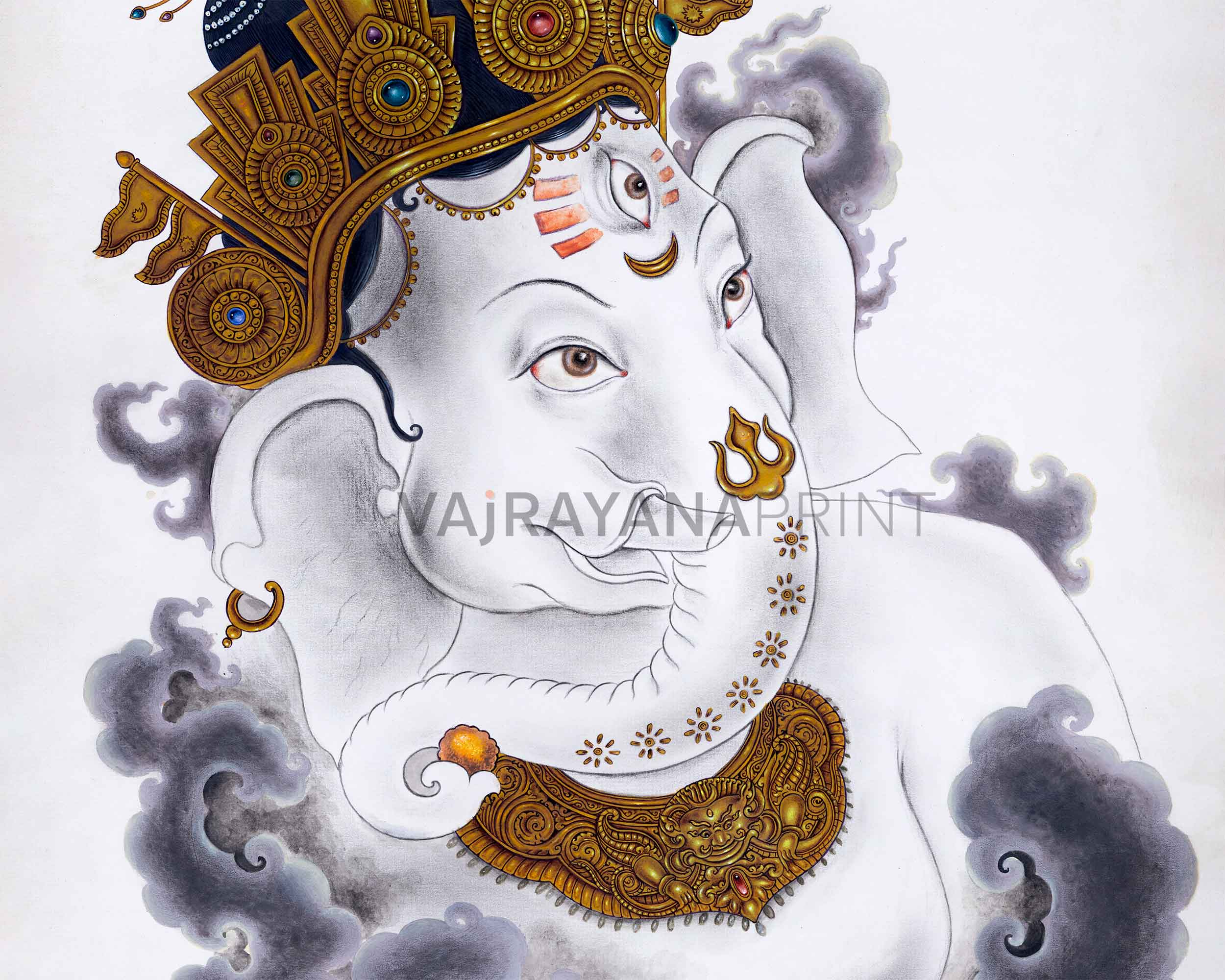Newari Paubha Print To Practice Ganesh Mantra | Highly-Revered Hindu Deity Art Print