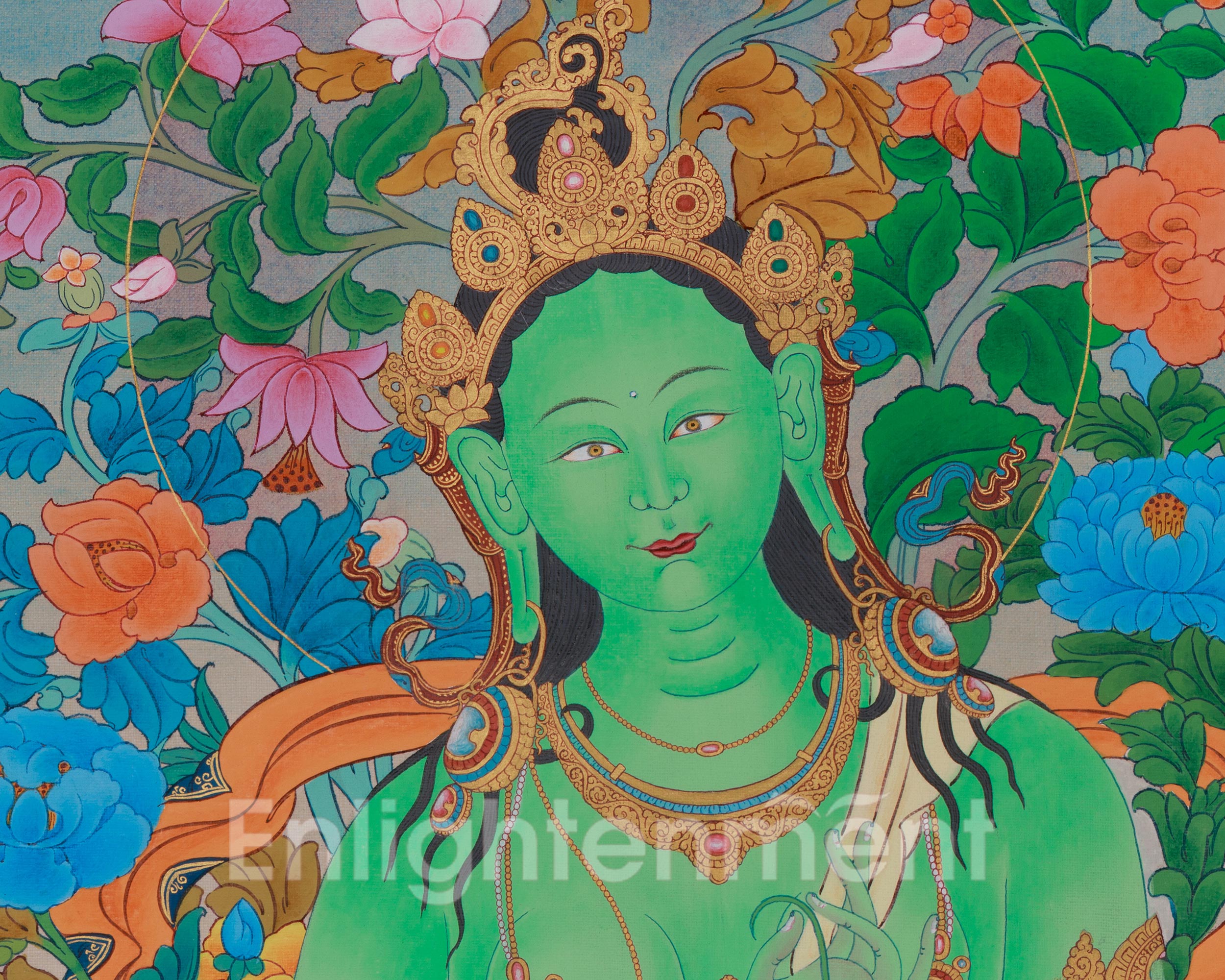 Shyama Tara Art | Green Tara | Compassion Goddess | Wall Hanging