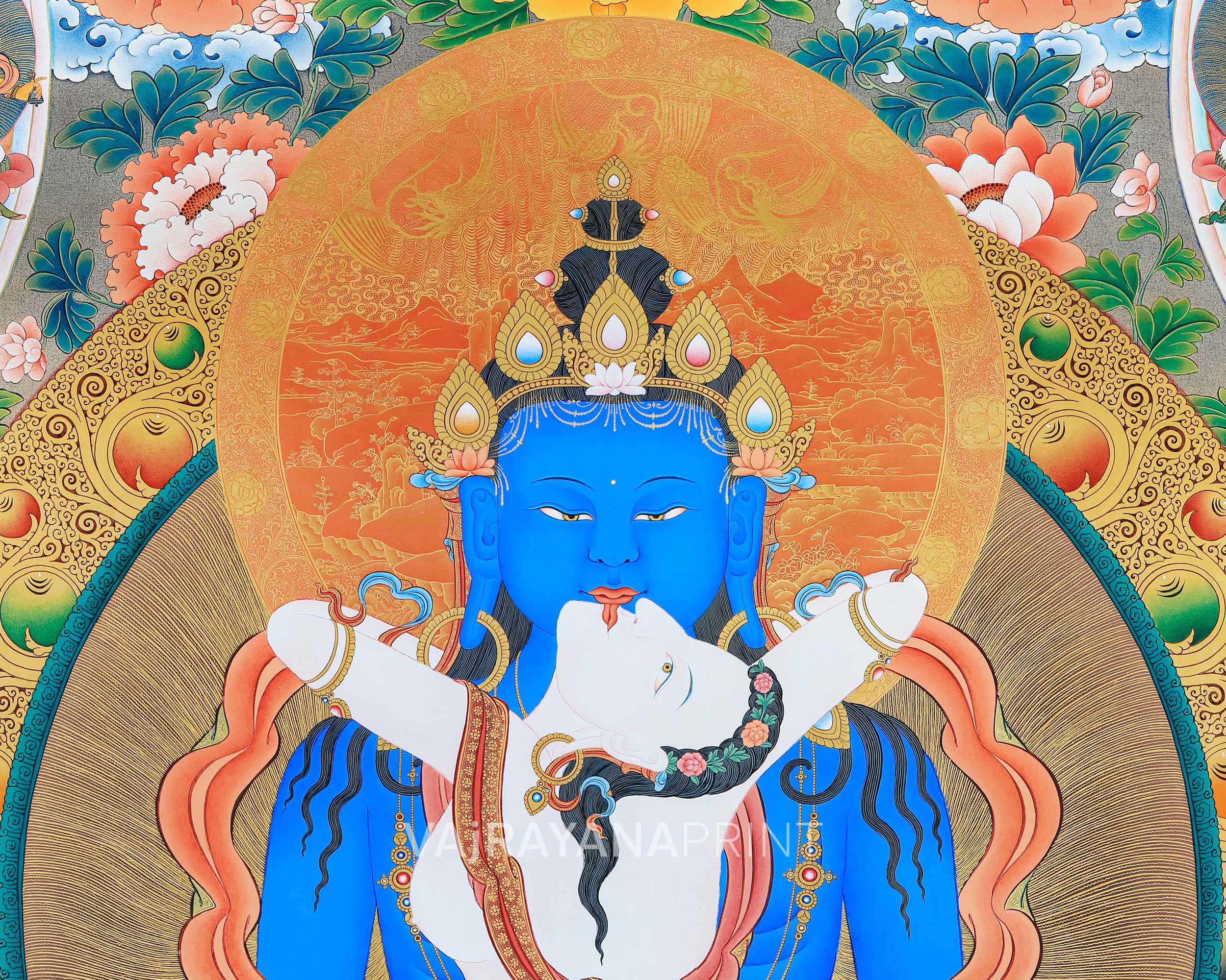 42 Peaceful Deities | Bardo Thangka | Tibetan Thangka Painting | High Quality Giclee Print