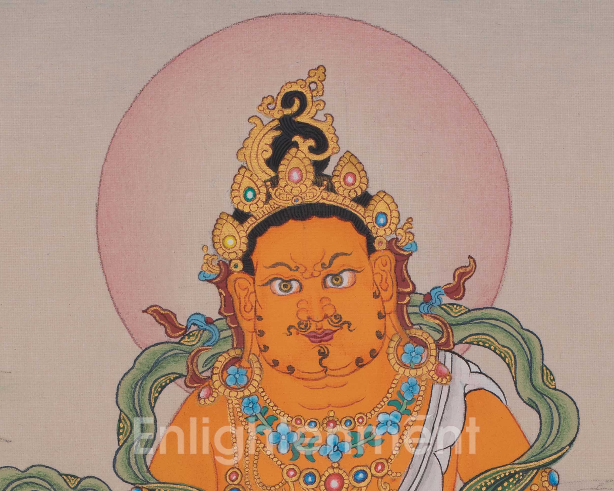 Dzambhala Wealth Deity Artwork | Tibetan Buddhist Painting for Prosperity and Abundance