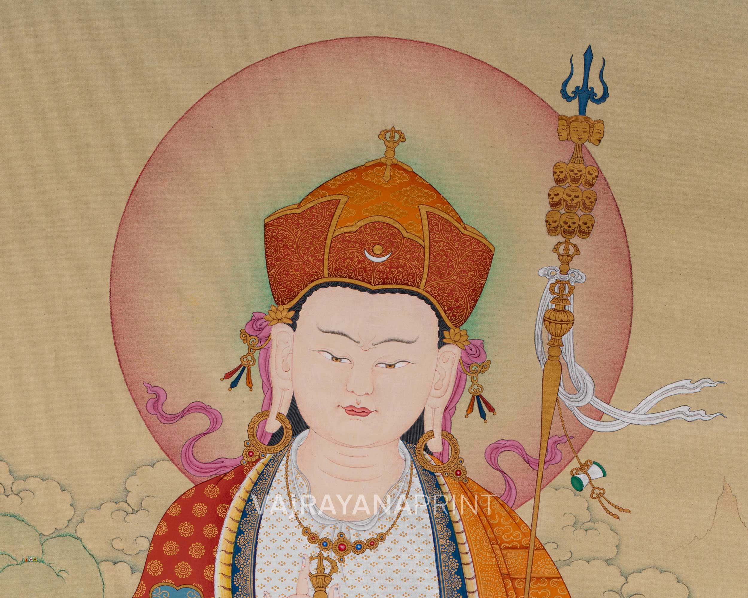 Guru Rinpoche Artwork | Padmasambhava, The Lotus Born | Traditional Thangka Print