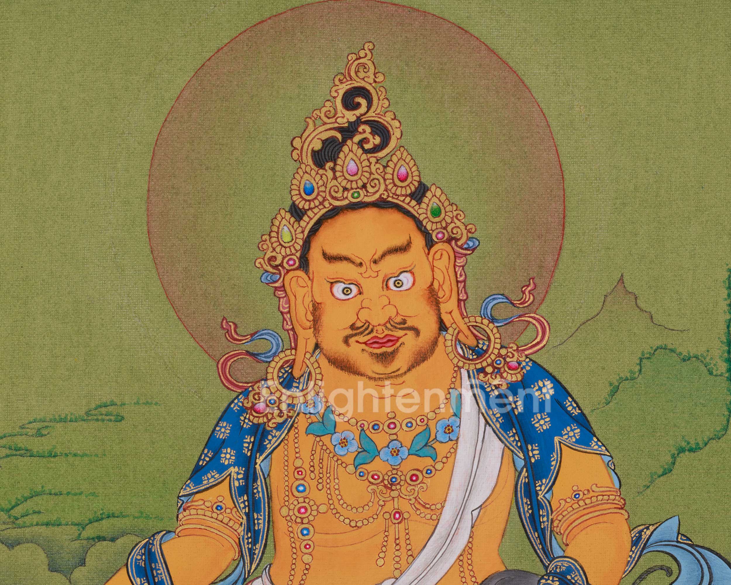 Wealth Deity Dzambhala Art | Guardian of Prosperity | Spiritual Abundance Thangka
