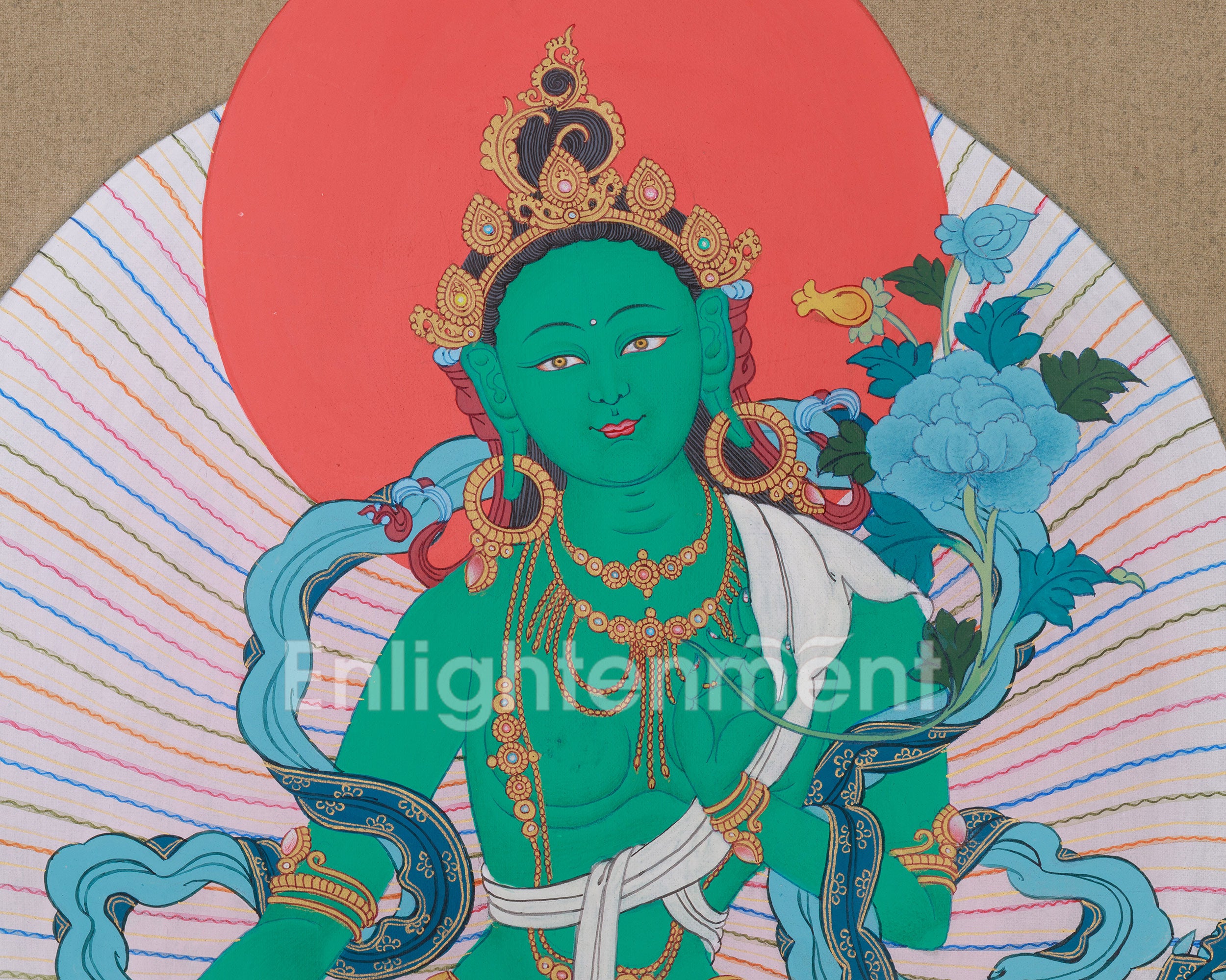 Sacred Shyama Tara Artwork | Beautiful Bodhisattva Green Tara