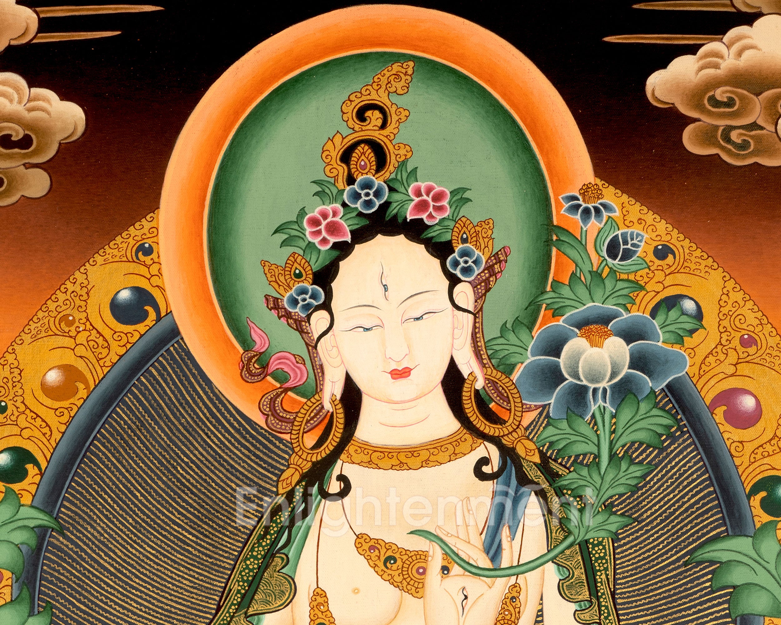 White Rara Painting Thangka | Tibetan Bodhisattva Art