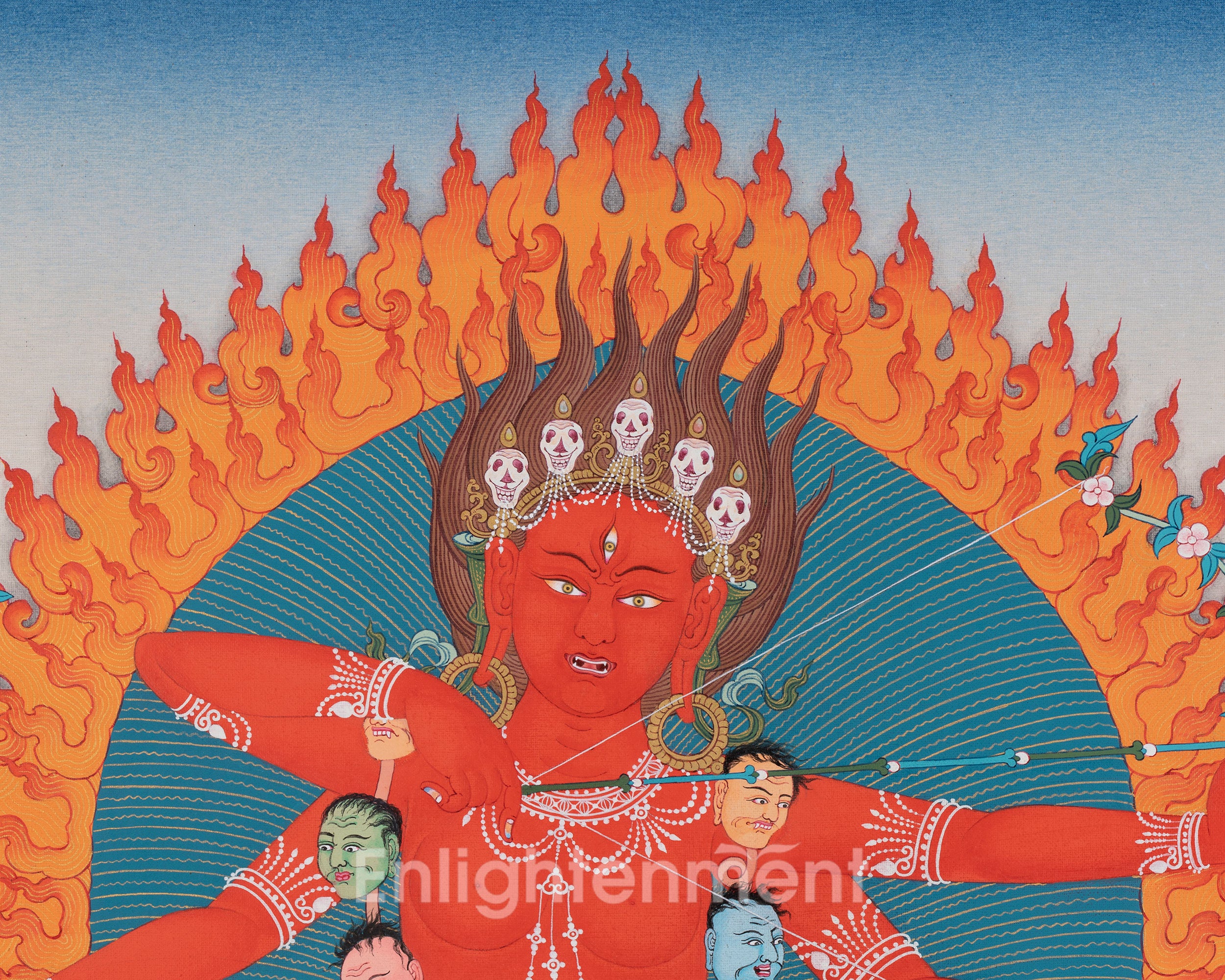 Mother Kurukulle Thangka Print | Buddhist Wall Artwork | Himalayan Wall Decor