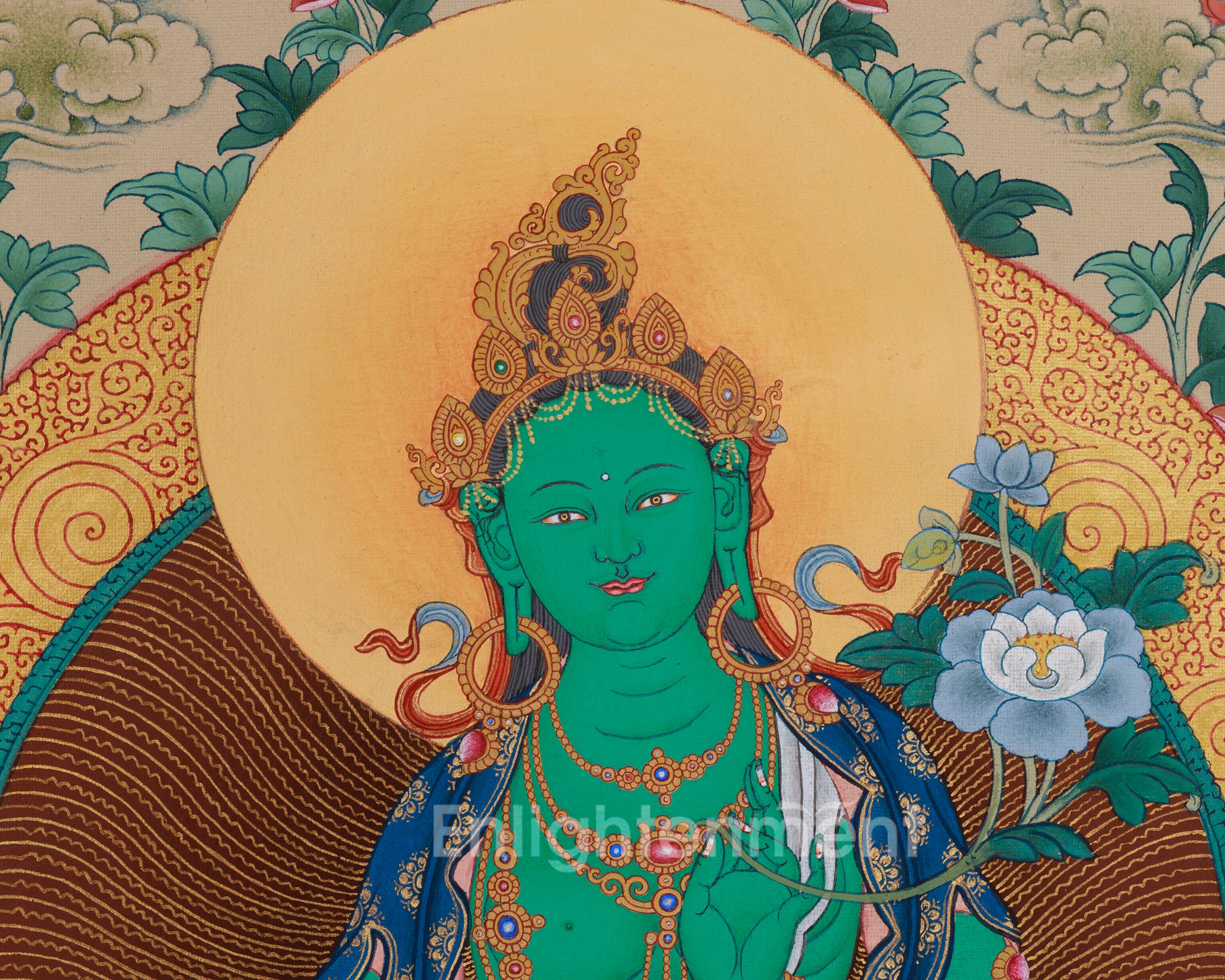 Himalayan 21 Tara Surya Gupta Thangka | Sacred Artwork