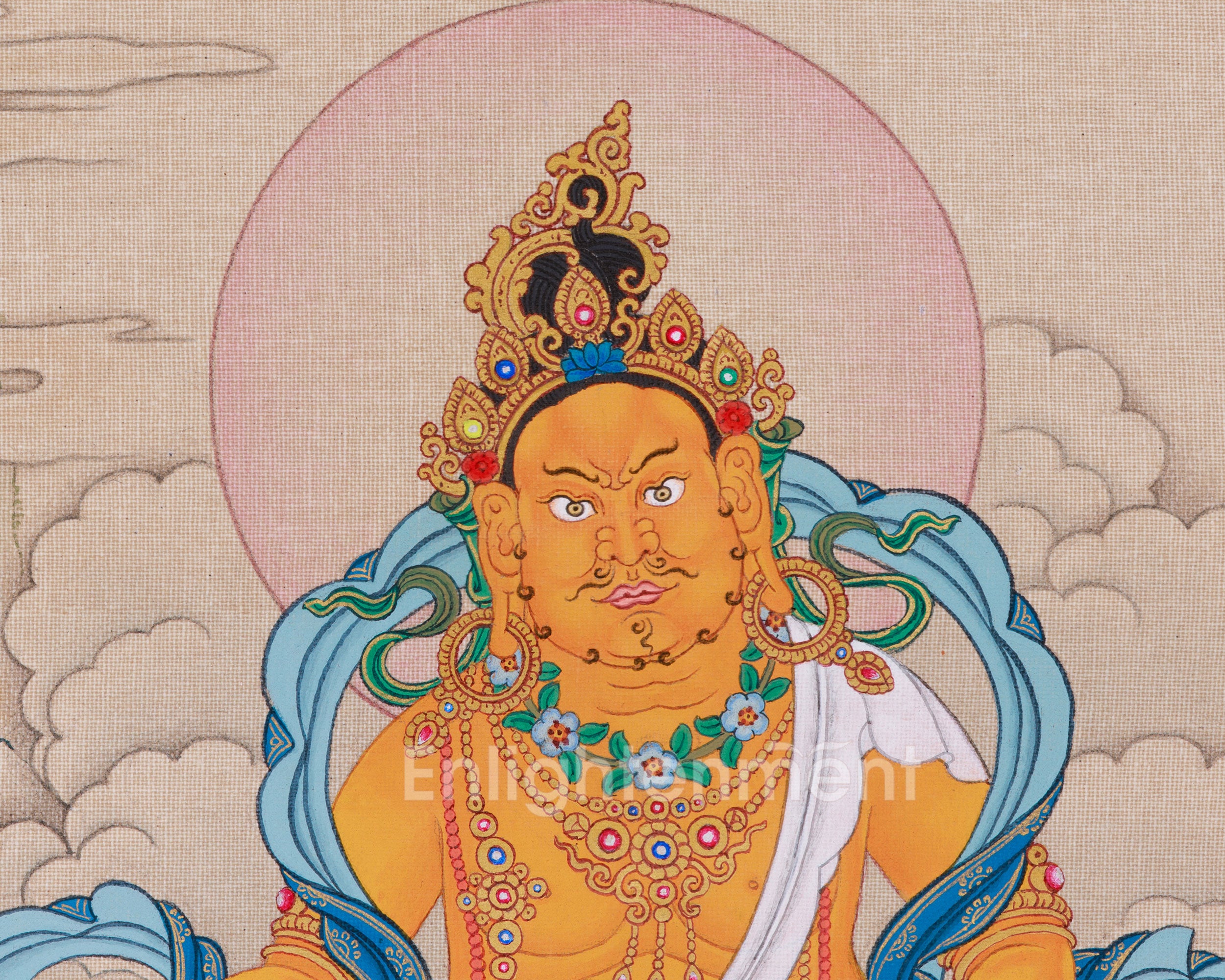 Traditional Thangka of Dzambhala | Buddha of Wealth And Prosperity