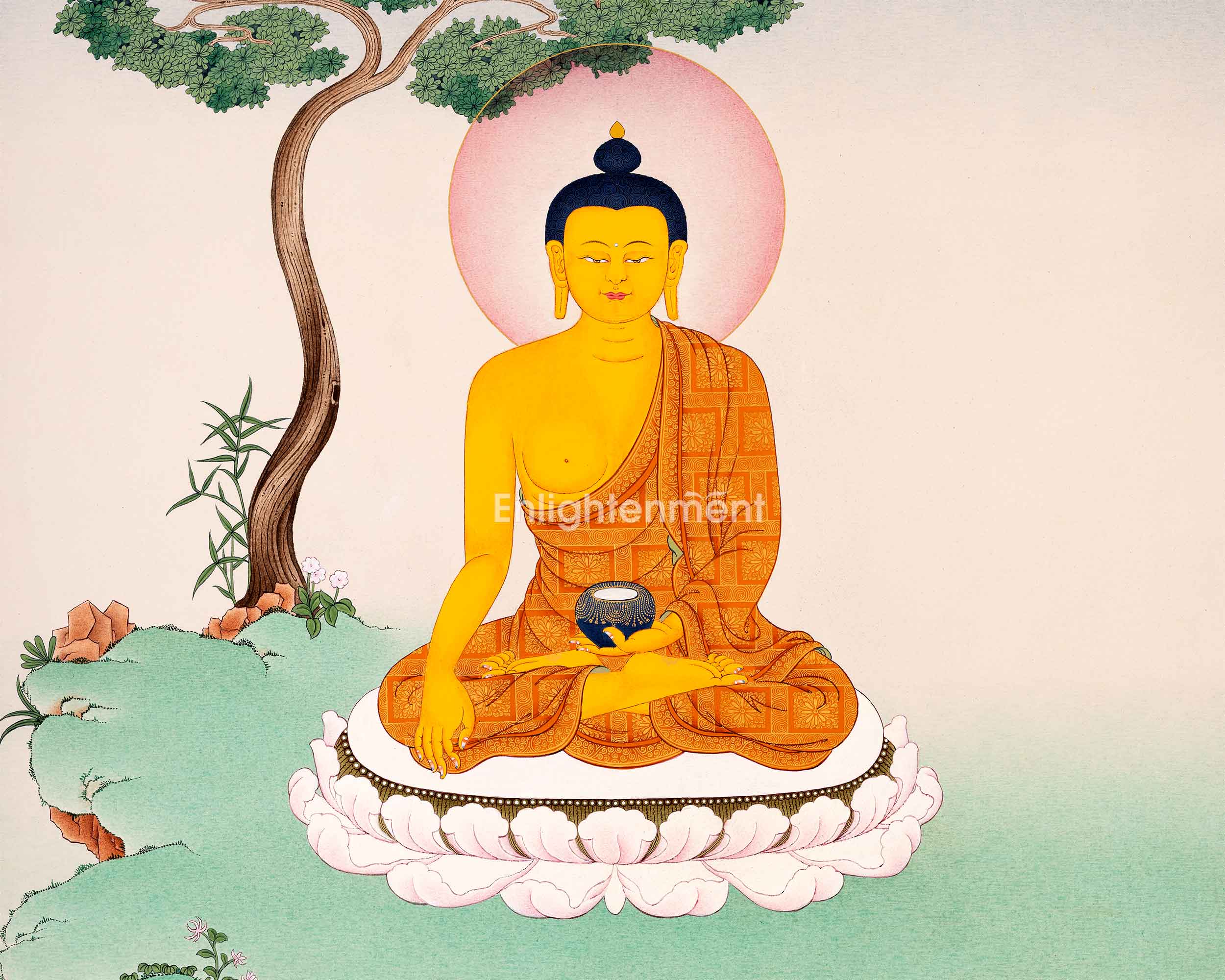 Hand Painted Shakyamuni Buddha Thangka | The Canvas Of Enlightenment | Meditative Masterpiece