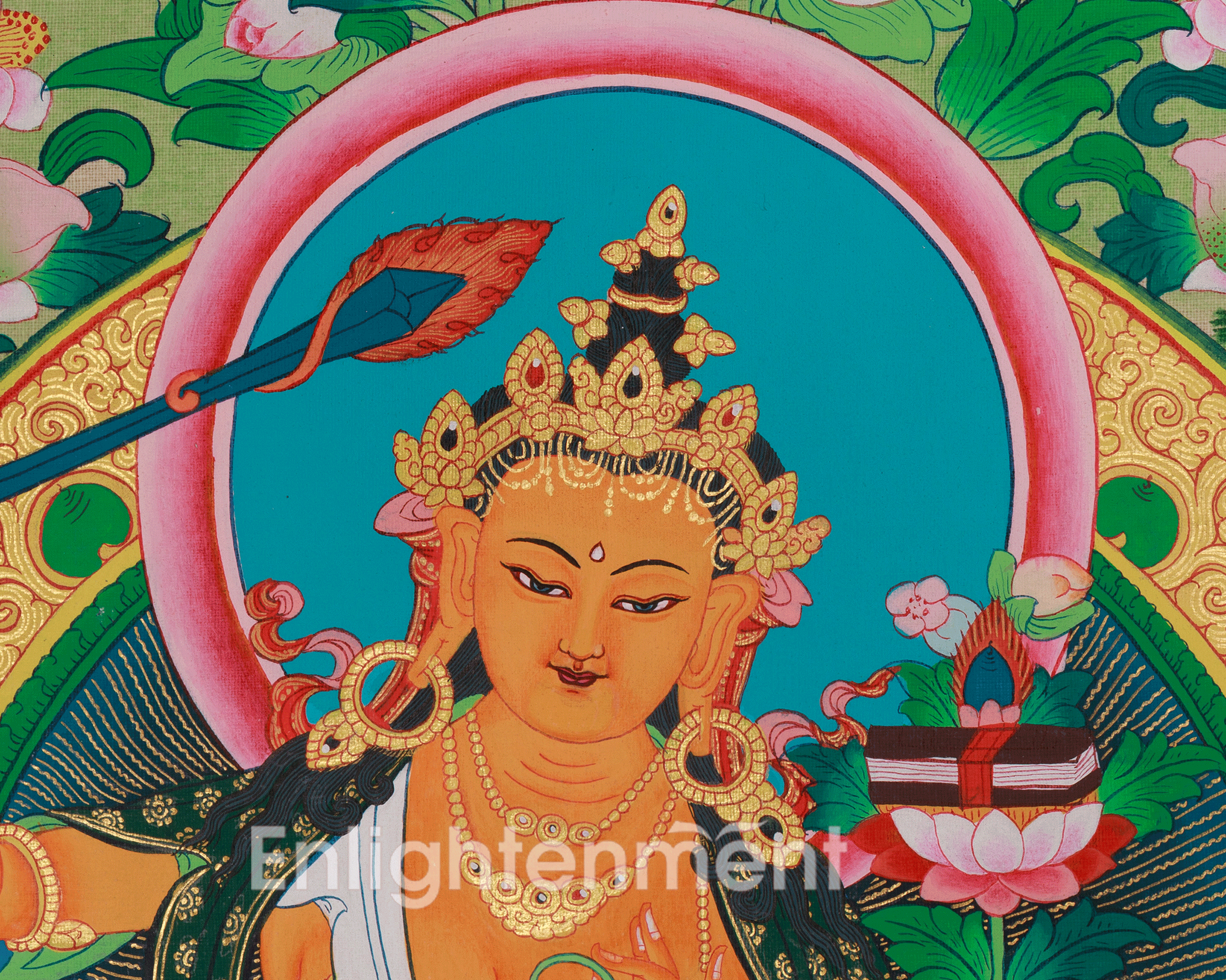 Tibetan Jampelyang Thangka | Manjushri Wisdom Deity Artwork