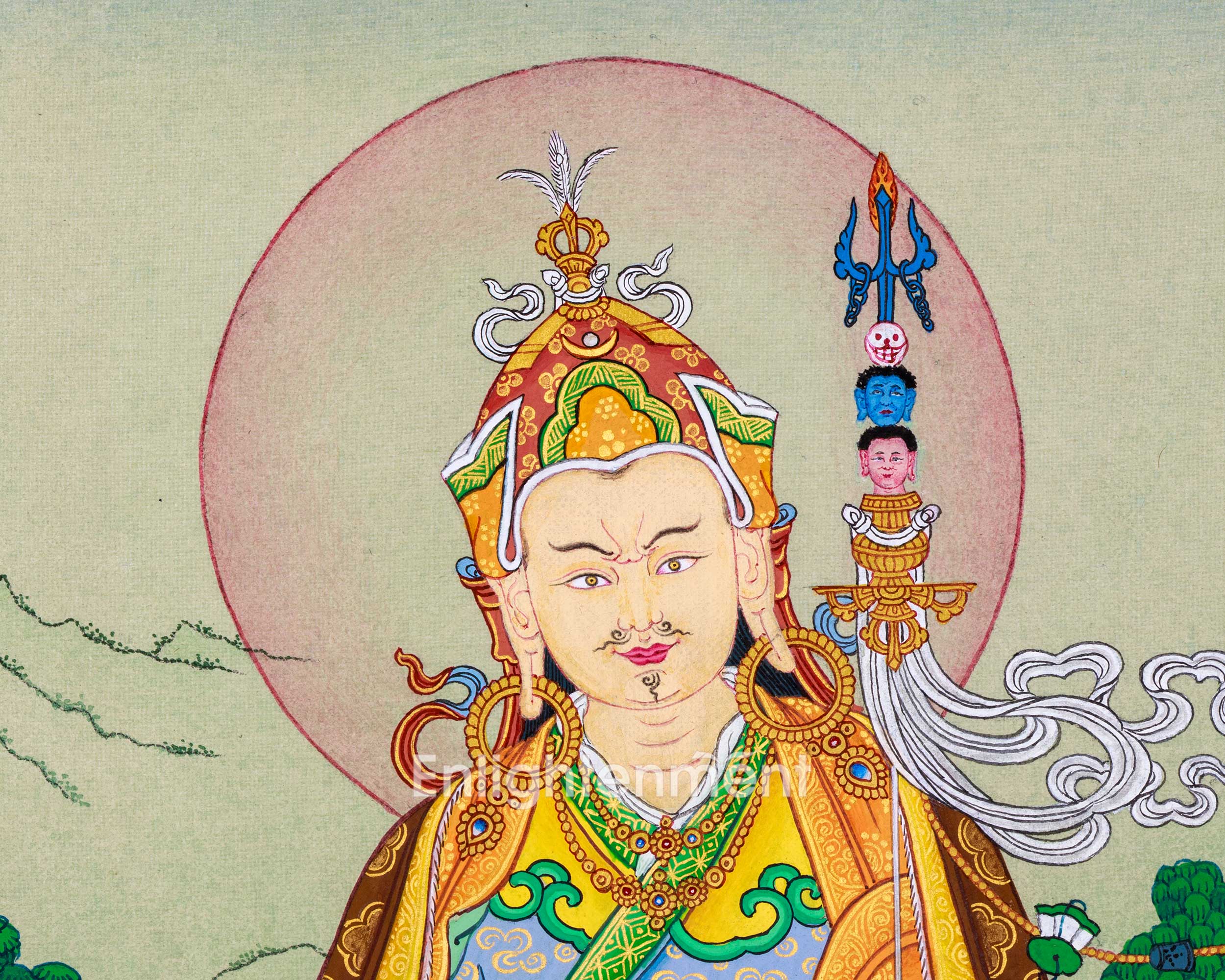 Guru Rinpoche's Radiant Presence: A Thangka Masterpiece