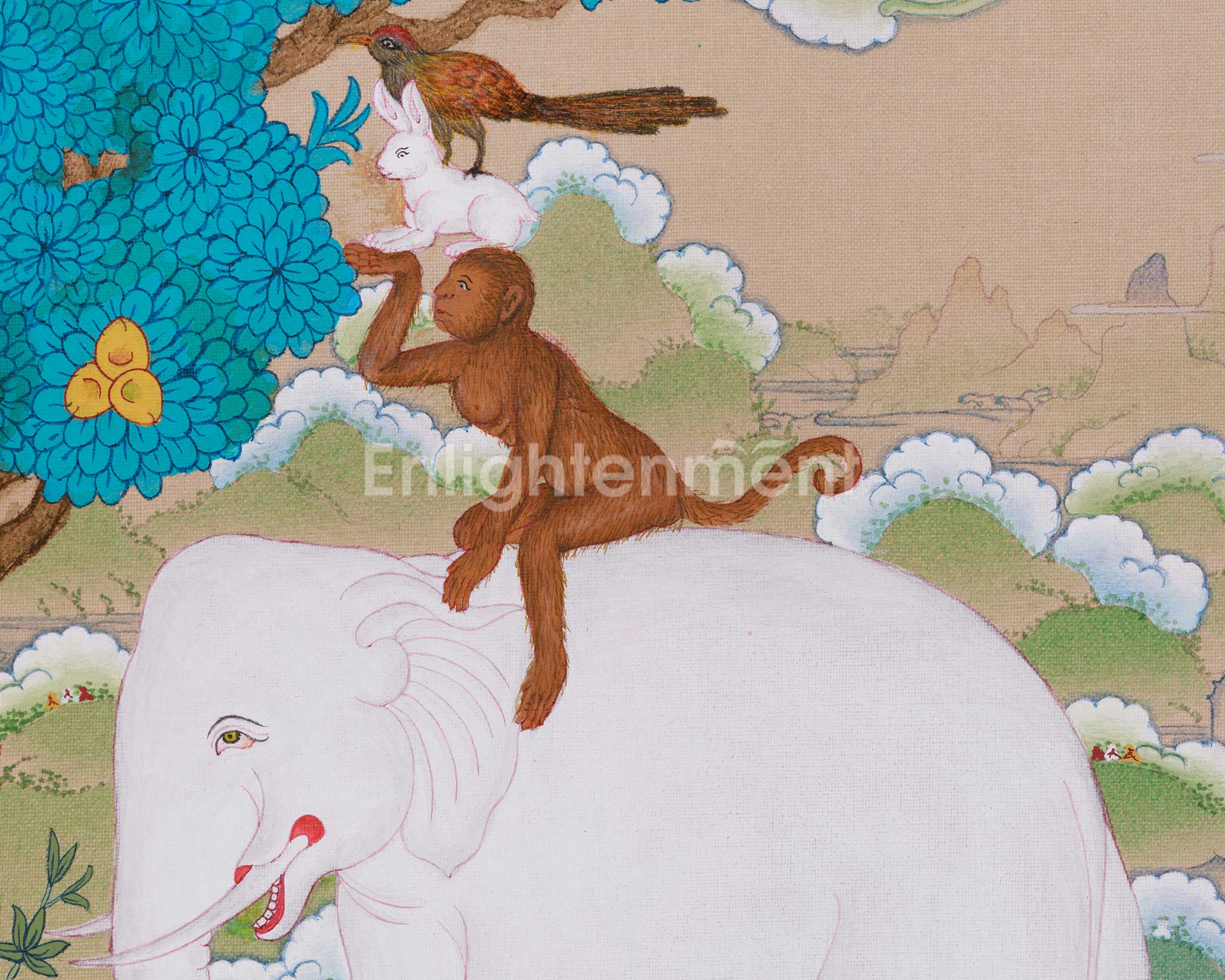 Tibetan Buddhist Art of the Four Harmonious Friends | Symbol of Unity and Mutual Support