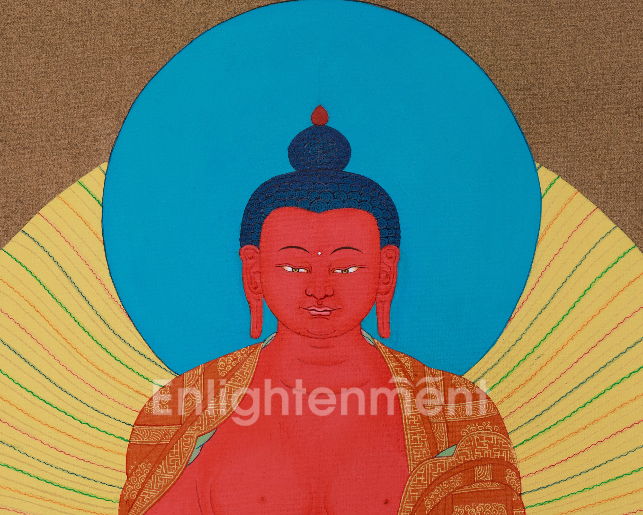 Sacred Amitabha Buddha Thangka | Radiating Boundless Light and Serenity