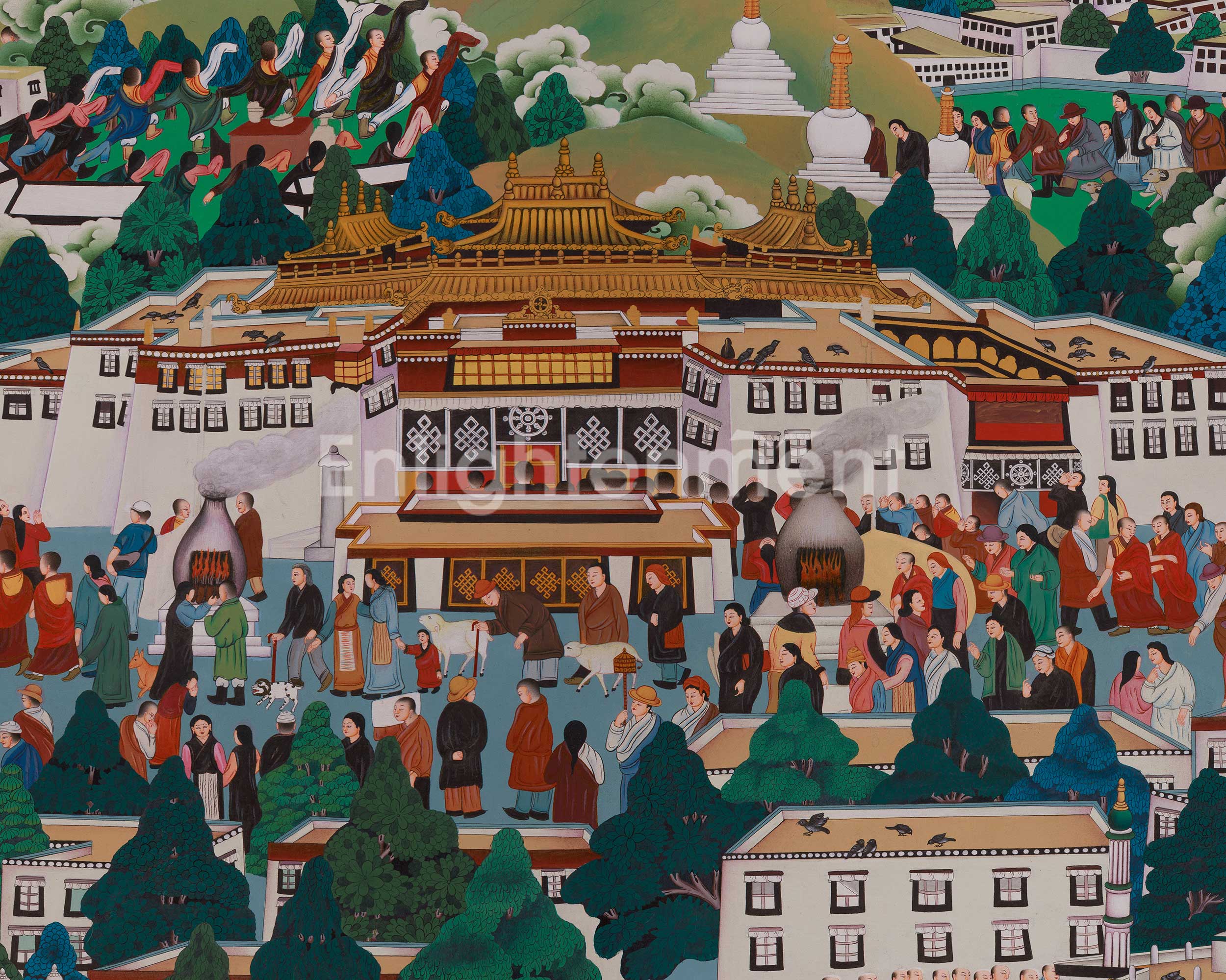 Tibet Valley Thangka | Sacred Landscape and Buddhist Heritage